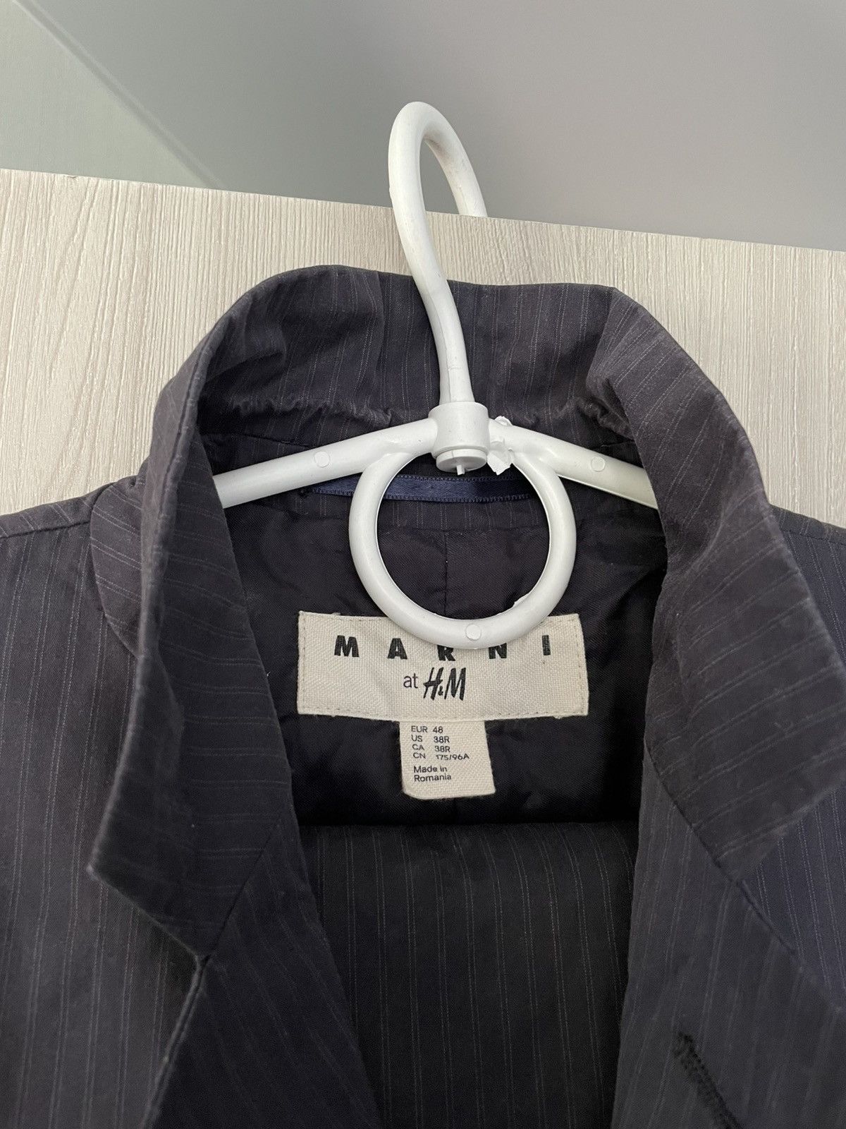 Designer × Marni Marni x H&M Gray Striped Cotton 2 Piece Suit Hypebeast Blaze Size 38R - 6 Thumbnail