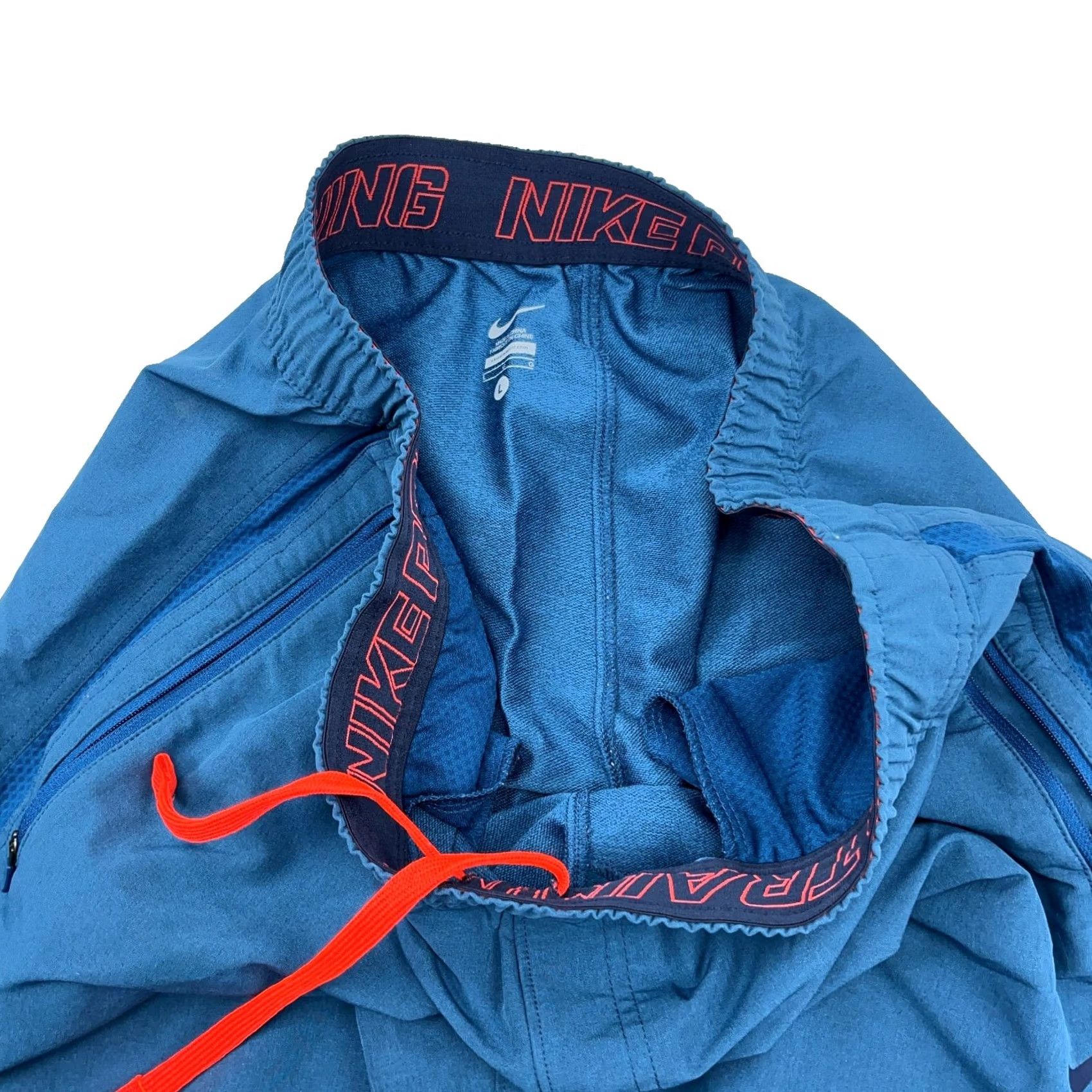 Nike Nike Pro Track Pants Men Large Blue Vertical Windbreakers Warm Ups Unlined Teal Size US 33 - 4 Thumbnail