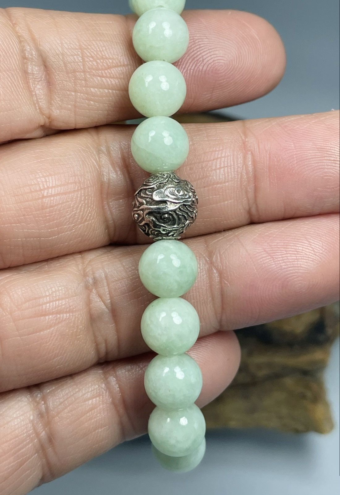 Handmade Icy Translucent Untreated Jadeite Jade Beaded Bracelet Size ONE SIZE - 9 Thumbnail
