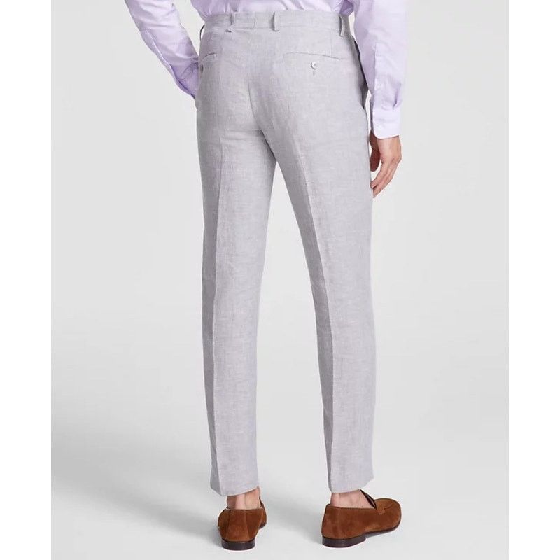 Bar III Bar III Men's Grey Linen Casual Slim-Fit Suit Pants W30 L30 Size US 30 / EU 46 - 2 Thumbnail