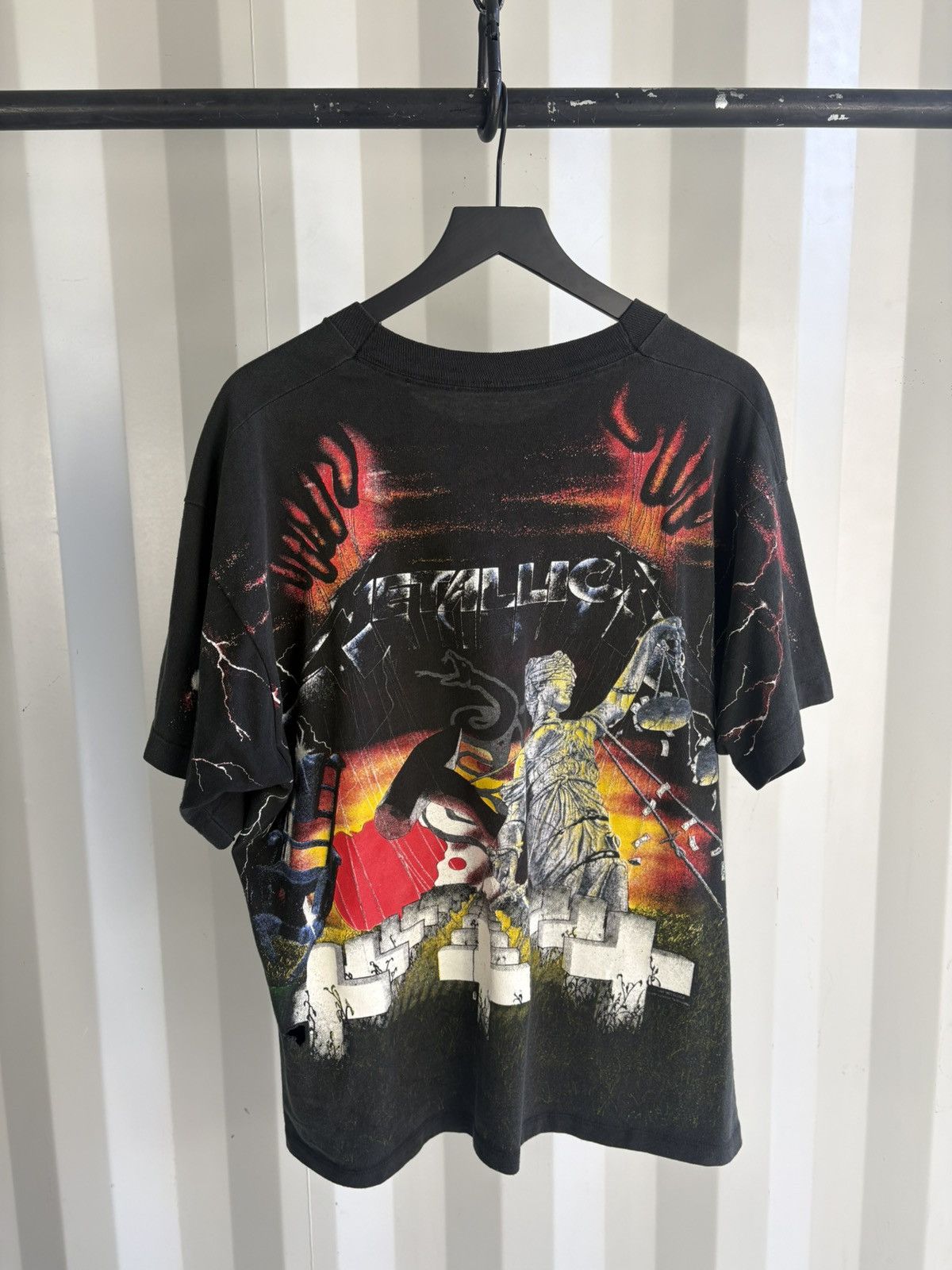 Band Tees Thrashed 91 Metallica AOP Faded Distressed Shirt GRUNGE Band Size US XL / EU 56 / 4 - 3 Thumbnail