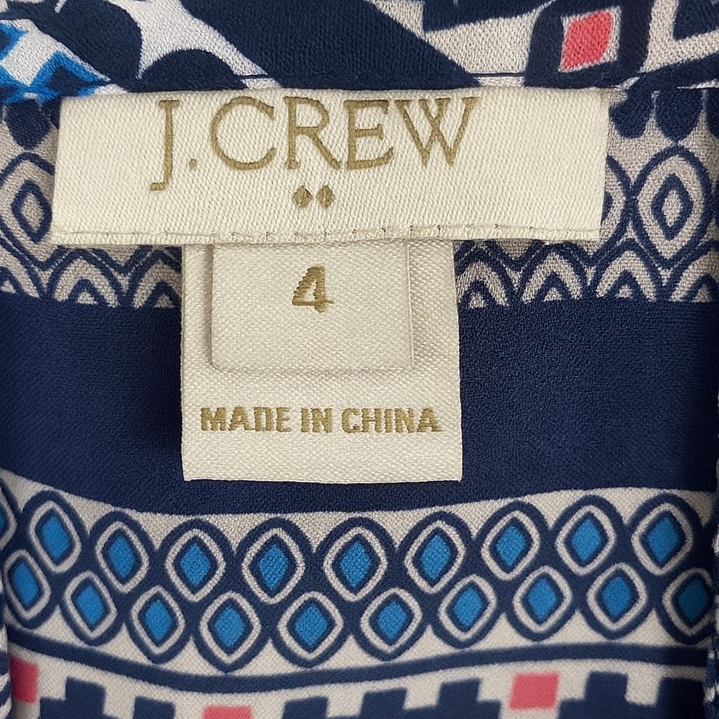 J.Crew J.Crew Women’s Size 4 Blue Patterned Striped Tank Top Adjust Size S / US 4 / IT 40 - 4 Thumbnail