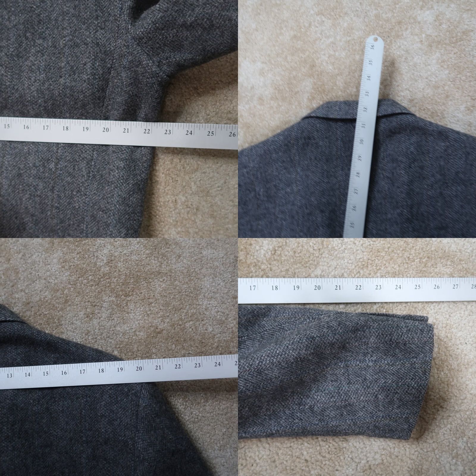 Vintage Heather and Tweed Blazer Jacket Men 44 Regular Gray 2 Button Single-Breasted Wool Tweed Vintage Jacket Blazer Mens Size 44R - 8 Thumbnail