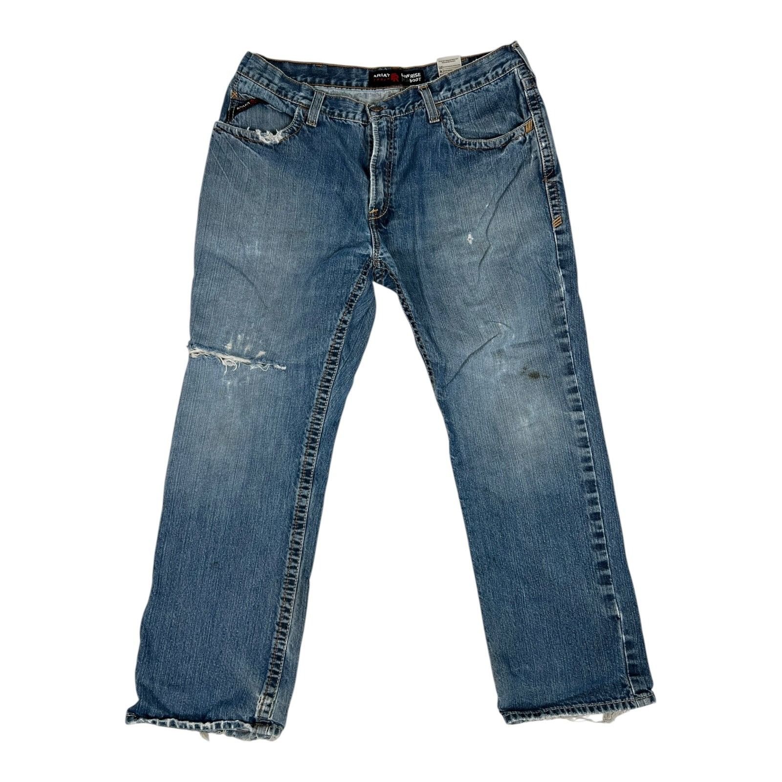 Ariat Ariat FR M4 Jeans Mens 36x32 Blue Low Rise Boot Flame Resist Size US 36 / EU 52 - 1 Thumbnail