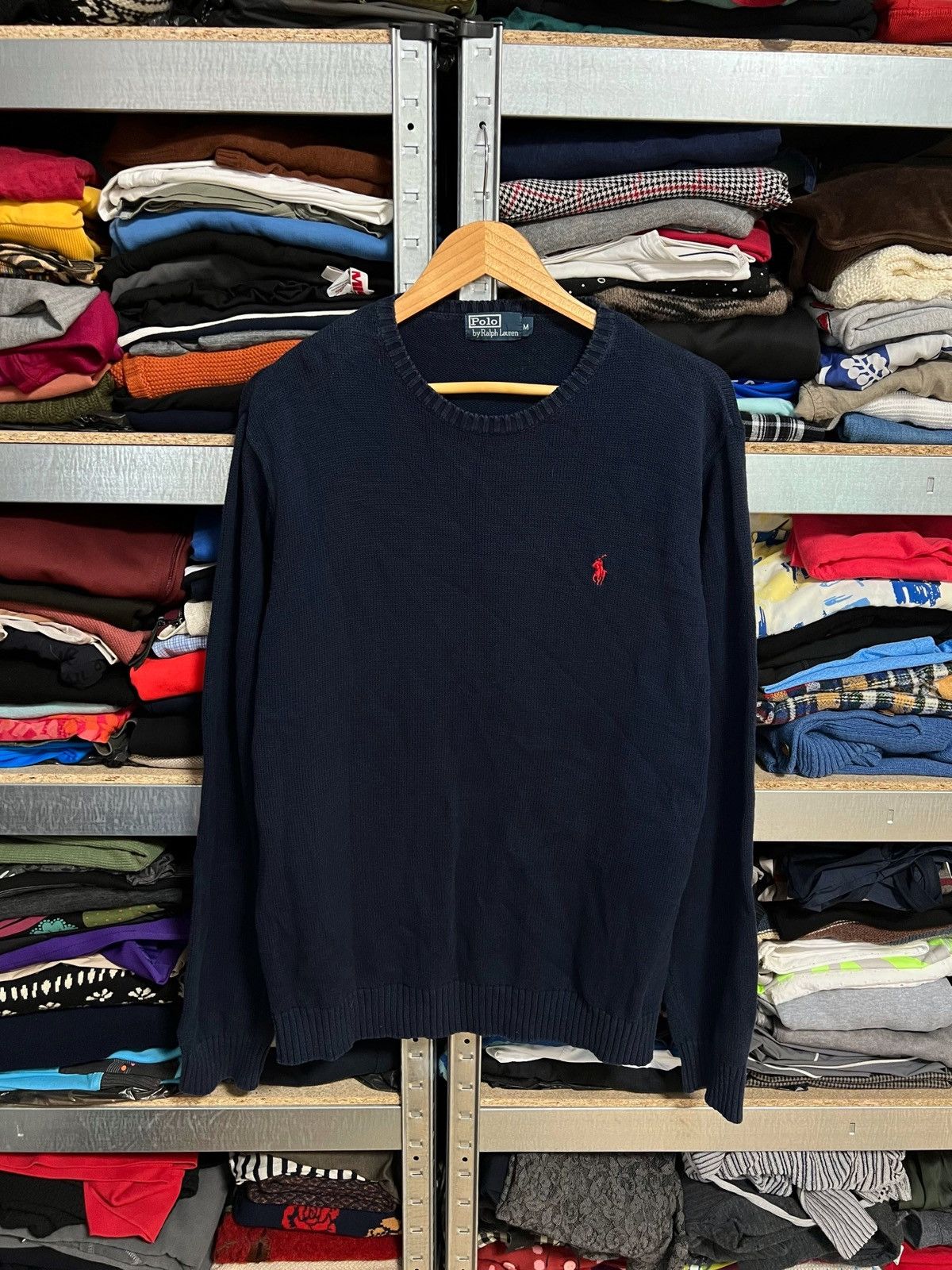 Polo Ralph Lauren Vintage Polo Ralph Lauren Navy Crewneck Knitted Sweater Sz M Size US M / EU 48-50 / 2 - 1 Thumbnail