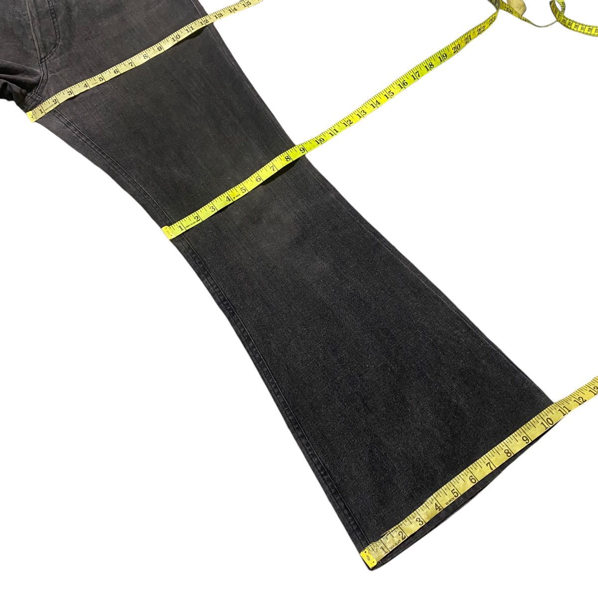 Japanese Brand DOMON HOMME Rainbow Super Flare Denim Jeans Faded Black Size US 31 - 25 Thumbnail