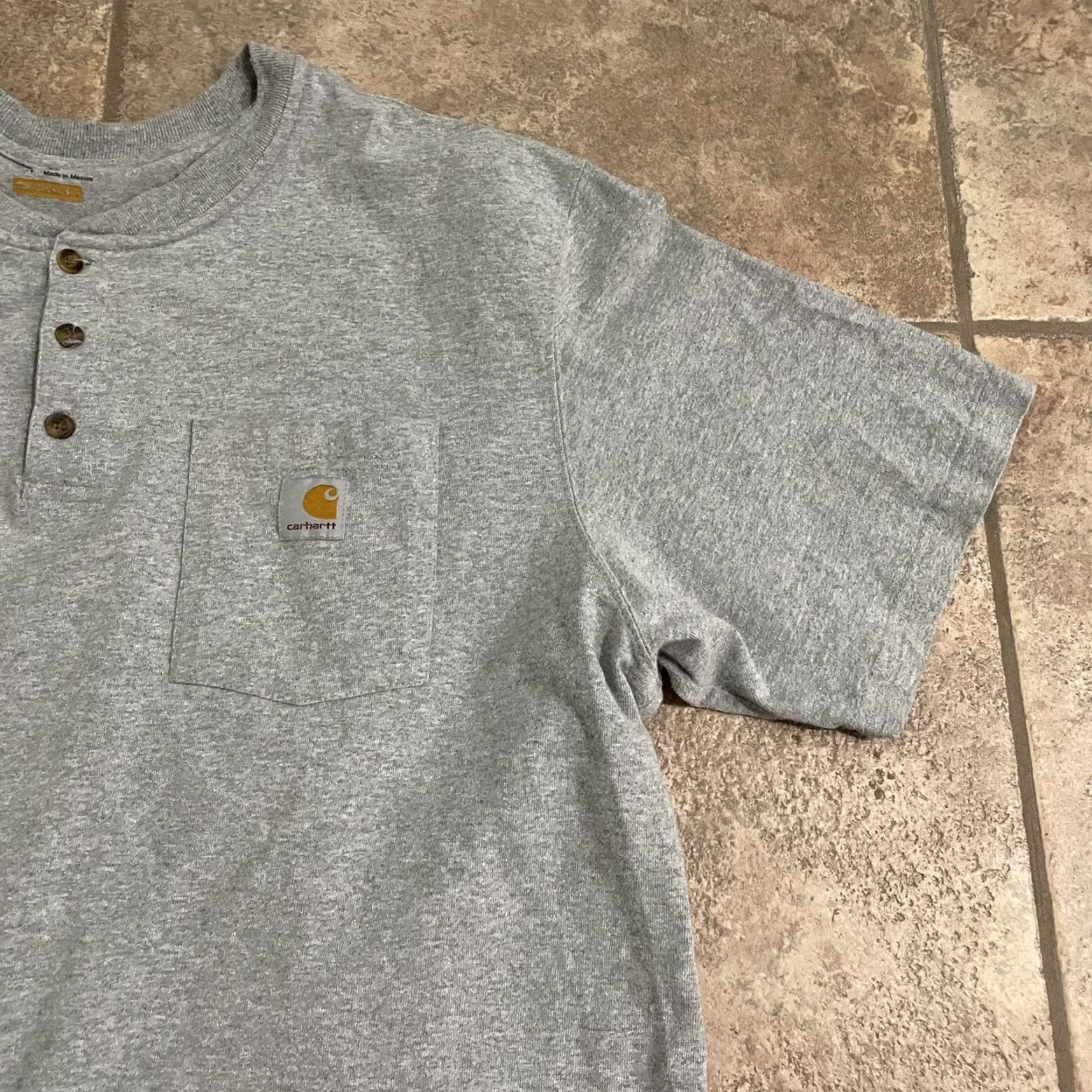 Carhartt VINTAGE Carhartt Heavy Duty original fit Henley Gray shirt Mens XL Size US XL / EU 56 / 4 - 2 Thumbnail
