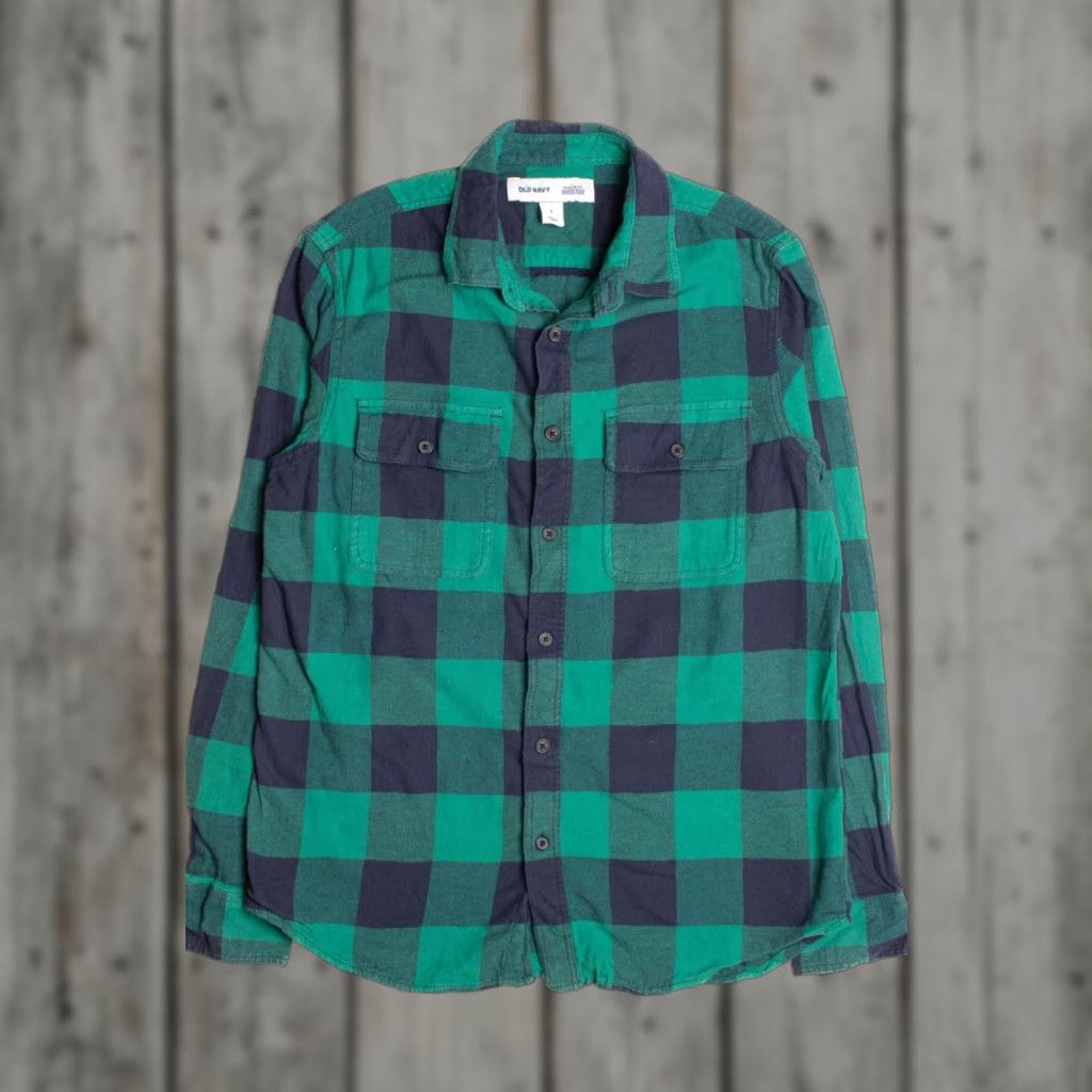 Old Navy VINTAGE Green Flannel Shirt Small Men’s Old Navy Plaid Button-Down Continuouswear Shirt Size US S / EU 44-46 / 1 - 1 Thumbnail