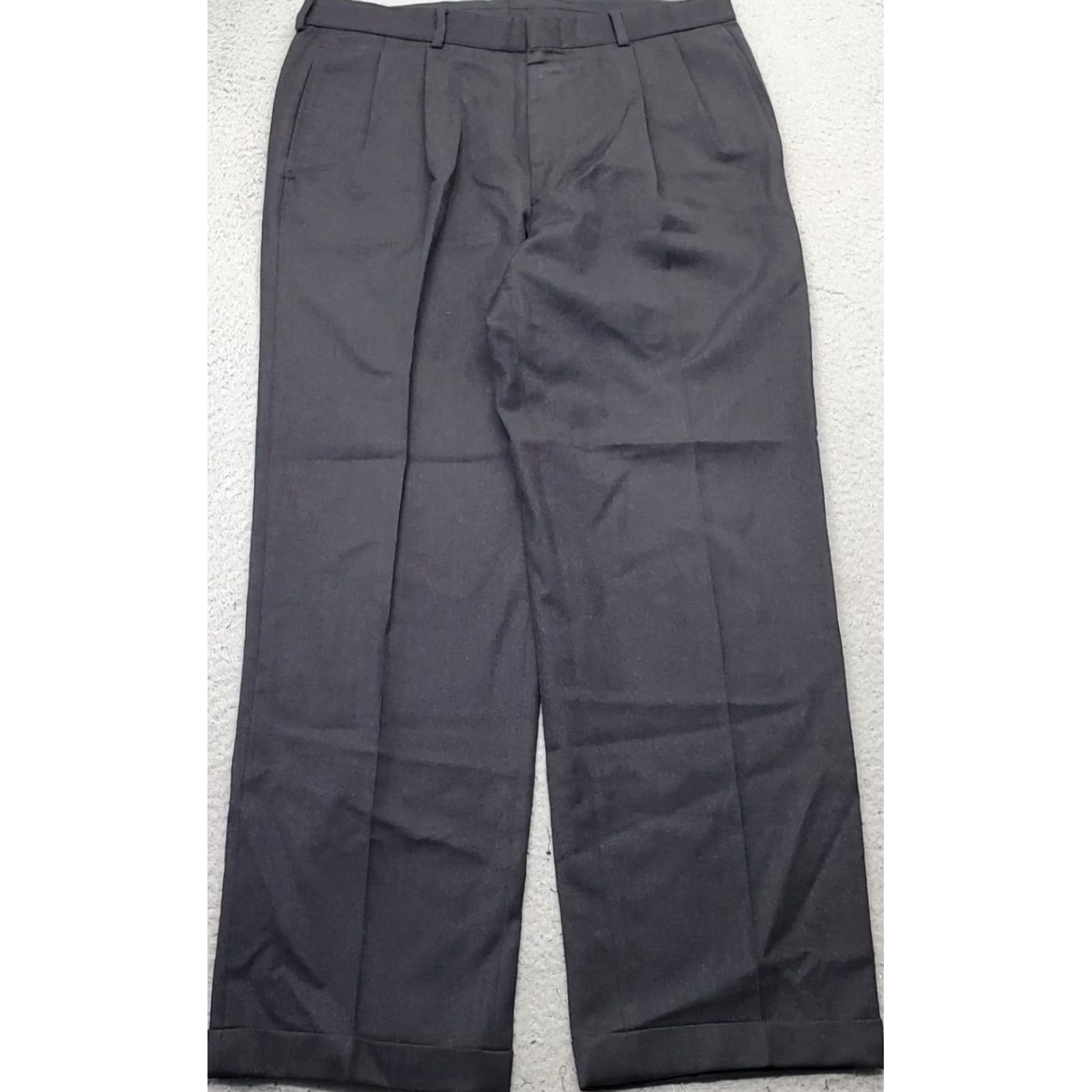 Brooks Brothers Brooks Brothers Men's 34 Gray Wool Comfort Stretch Pleated Cuffed Pants Made USA Size US 34 / EU 50 - 2 Thumbnail
