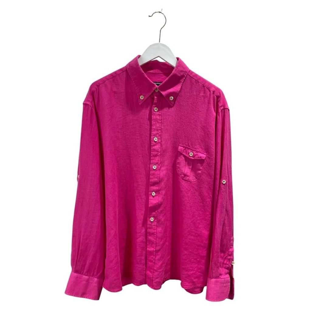 Other Poggianti Hot Pink 100% Italian Linen Shirt Size 17.5/ IT 44 Size US L / EU 52-54 / 3 - 2 Thumbnail