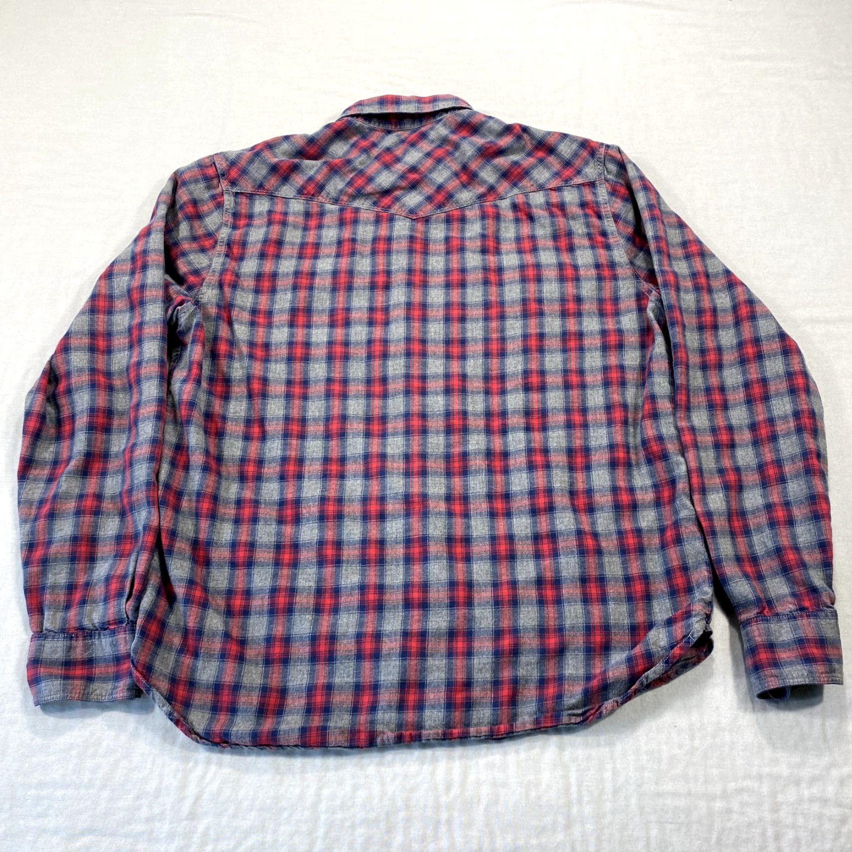 Lucky Brand Lucky Brand Shirt Men M Gray Red Flannel Pearl Snap Lightweight Western Plaid Button-Up Casual, Travel All Seasons, Pockets Mens Size US M / EU 48-50 / 2 - 2 Thumbnail
