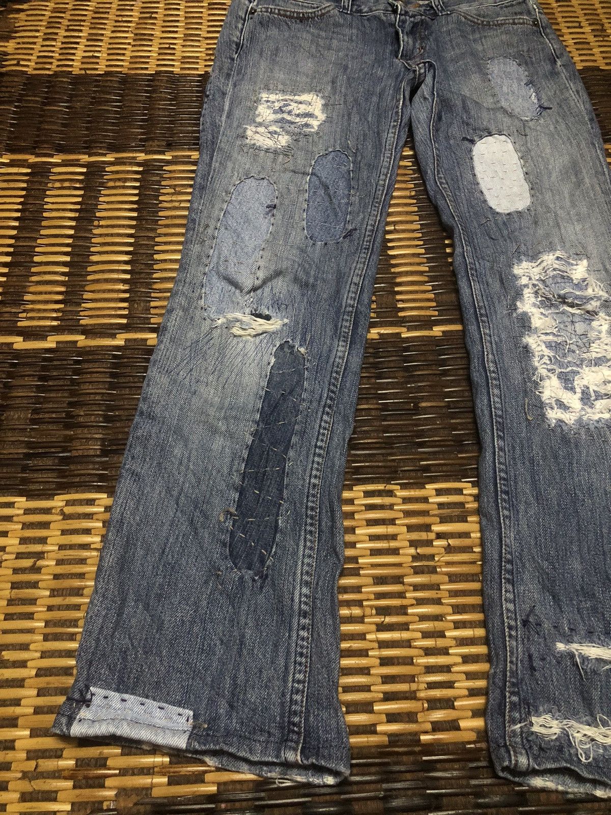 Designer × Vintage VINTAGE HABITUAL WITH PROJECT ALABAMA PATCHWORK JEANS Size 29" - 3 Thumbnail