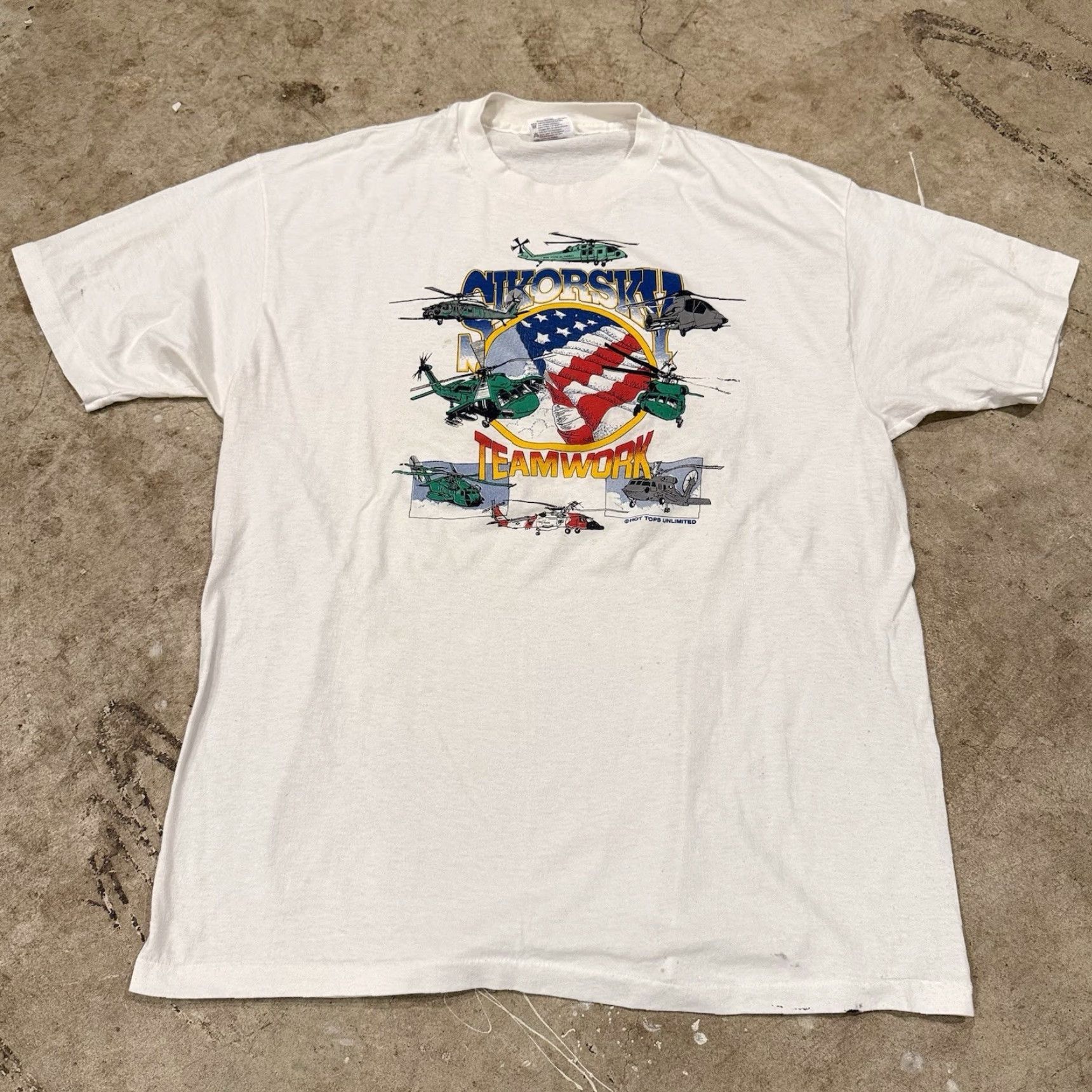 Hanes VINTAGE Sikorsky Aircraft Mens XL TShirt Helicopters Black Hawk Seahawk Tee Size US XL / EU 56 / 4 - 2 Thumbnail