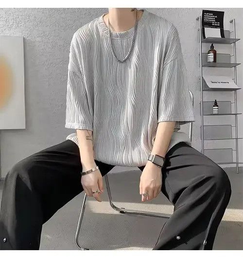 Japanese Brand Hirasawa x Eri 💎 Korean Wave Pleated Relaxed Tee T-shirt Size US XL / EU 56 / 4 - 7 Thumbnail