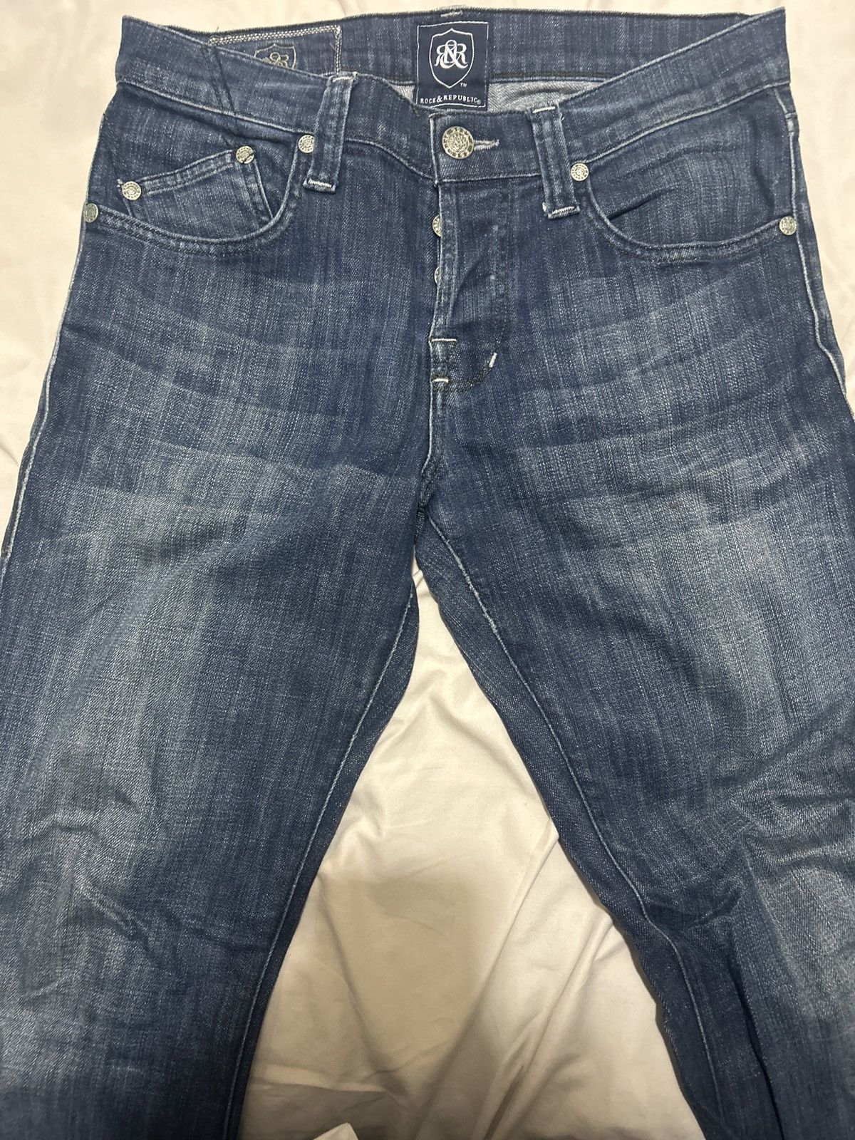 Rock & Republic Vintage Denim navy bell bottom jeans Size US 30 / EU 46 - 3 Thumbnail