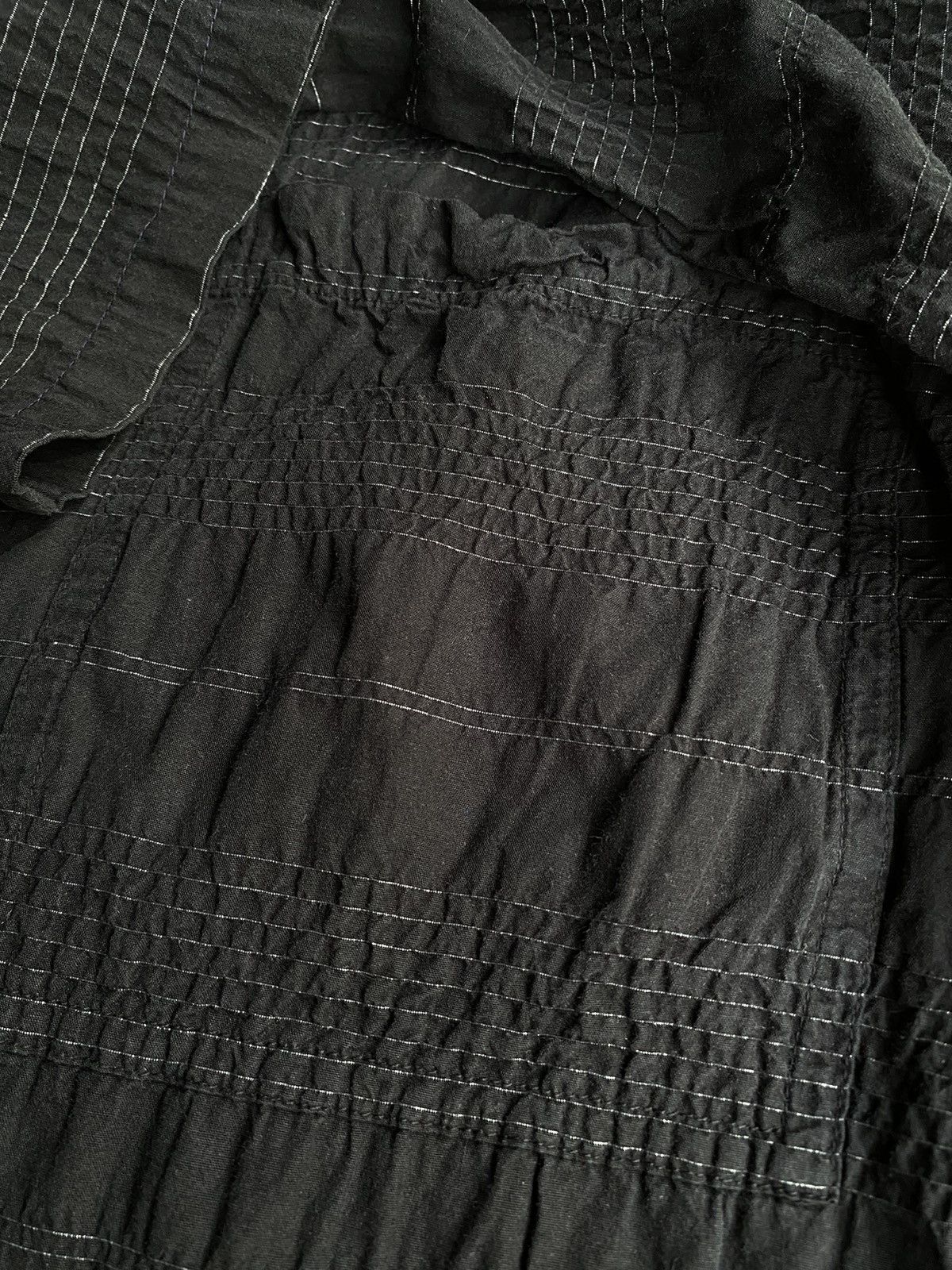 Issey Miyake Plantation Black Ruched Long-Sleeve Blouse Size M / US 6-8 / IT 42-44 - 12 Thumbnail