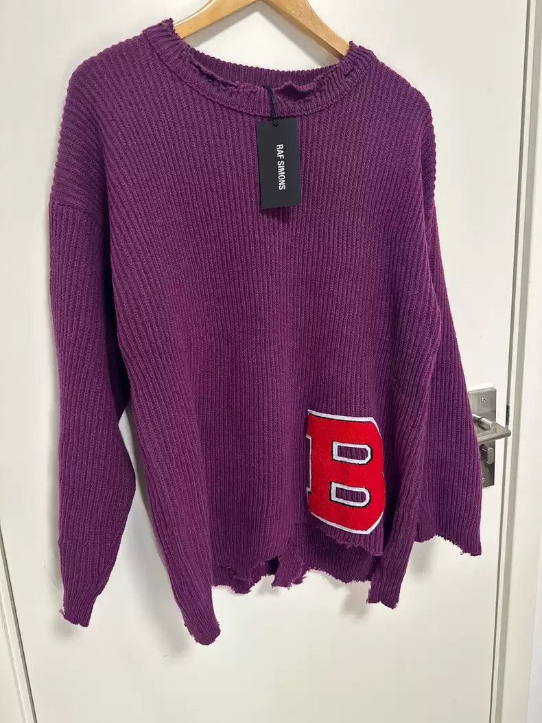 Raf Simons Raf Simons Raf Simons FW16 "B" distressed sweater-2507 Size US L / EU 52-54 / 3 - 1 Thumbnail