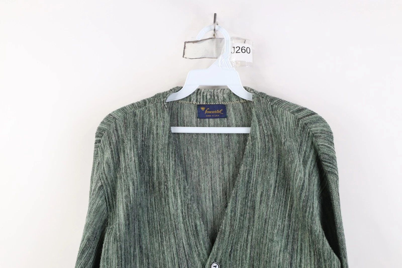 Vintage Vintage 60s 70s Knit Kurt Cobain Cardigan Sweater Green USA Size US M / EU 48-50 / 2 - 2 Thumbnail
