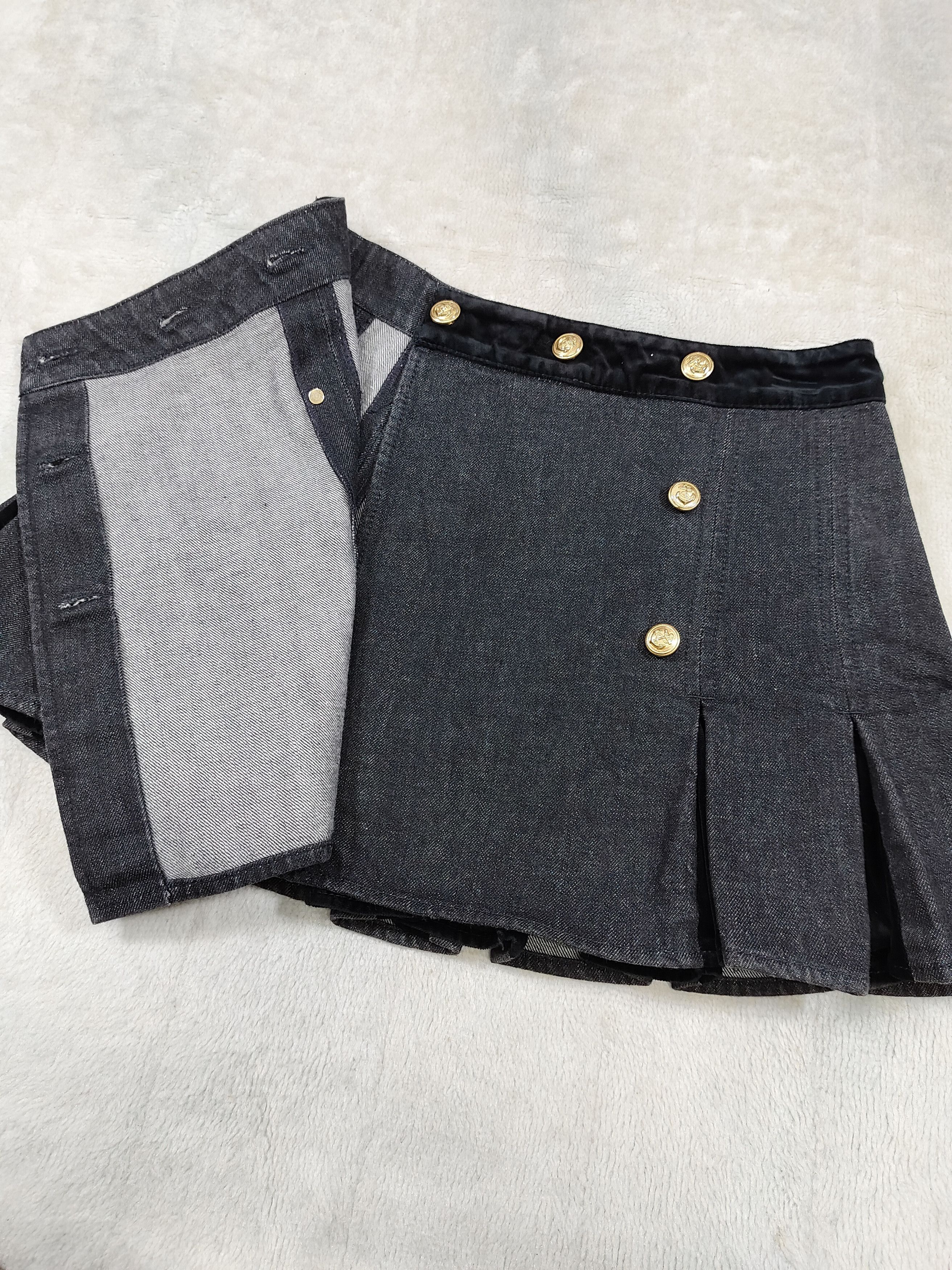 Alexander McQueen Alexander McQueen❤️‍🔥 Military Couture Hybrid Denim Skirt Size 28" / US 6 / IT 42 - 3 Thumbnail