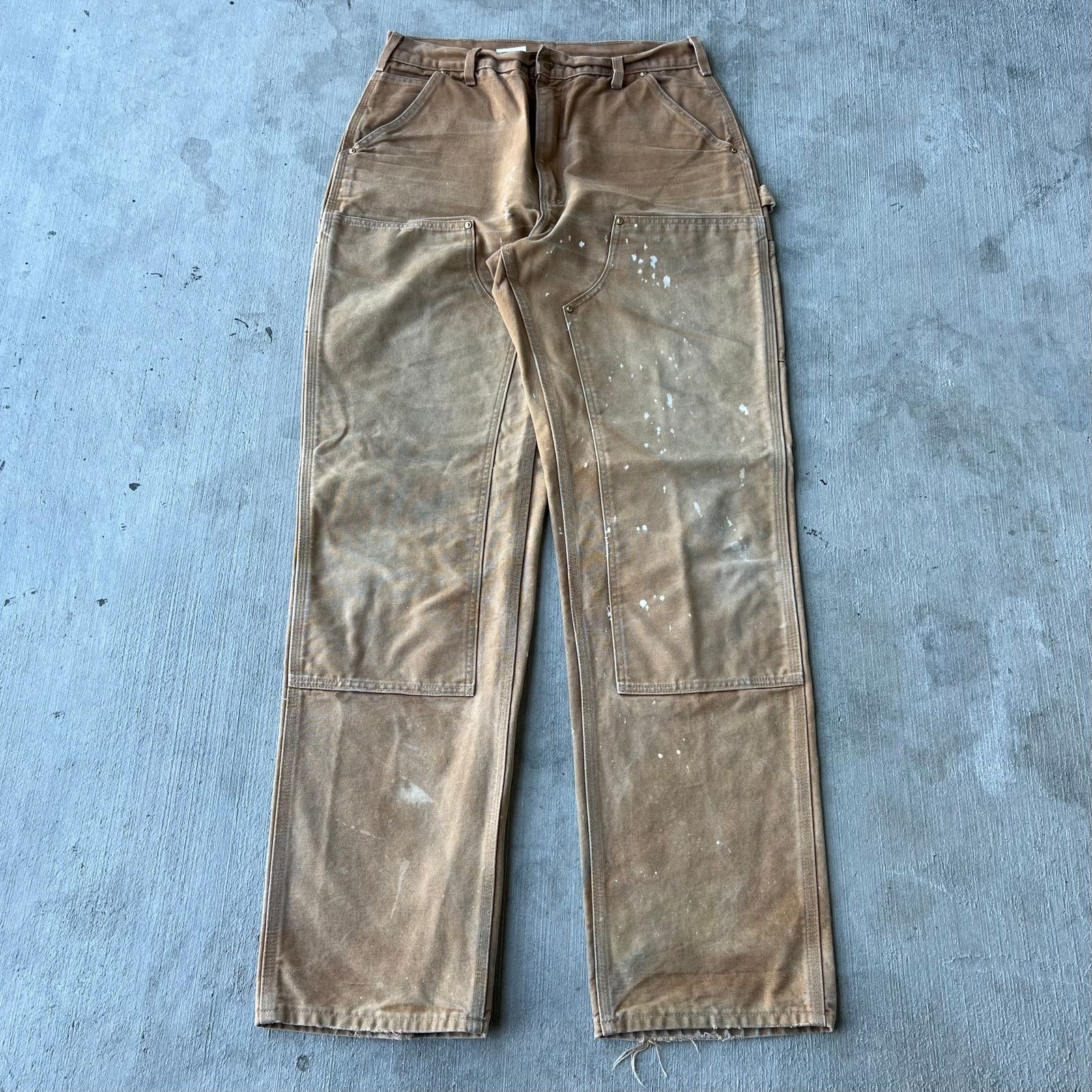 Carhartt × Vintage Carhartt brown double knee work wear carpenter pants Size US 31 - 1 Thumbnail