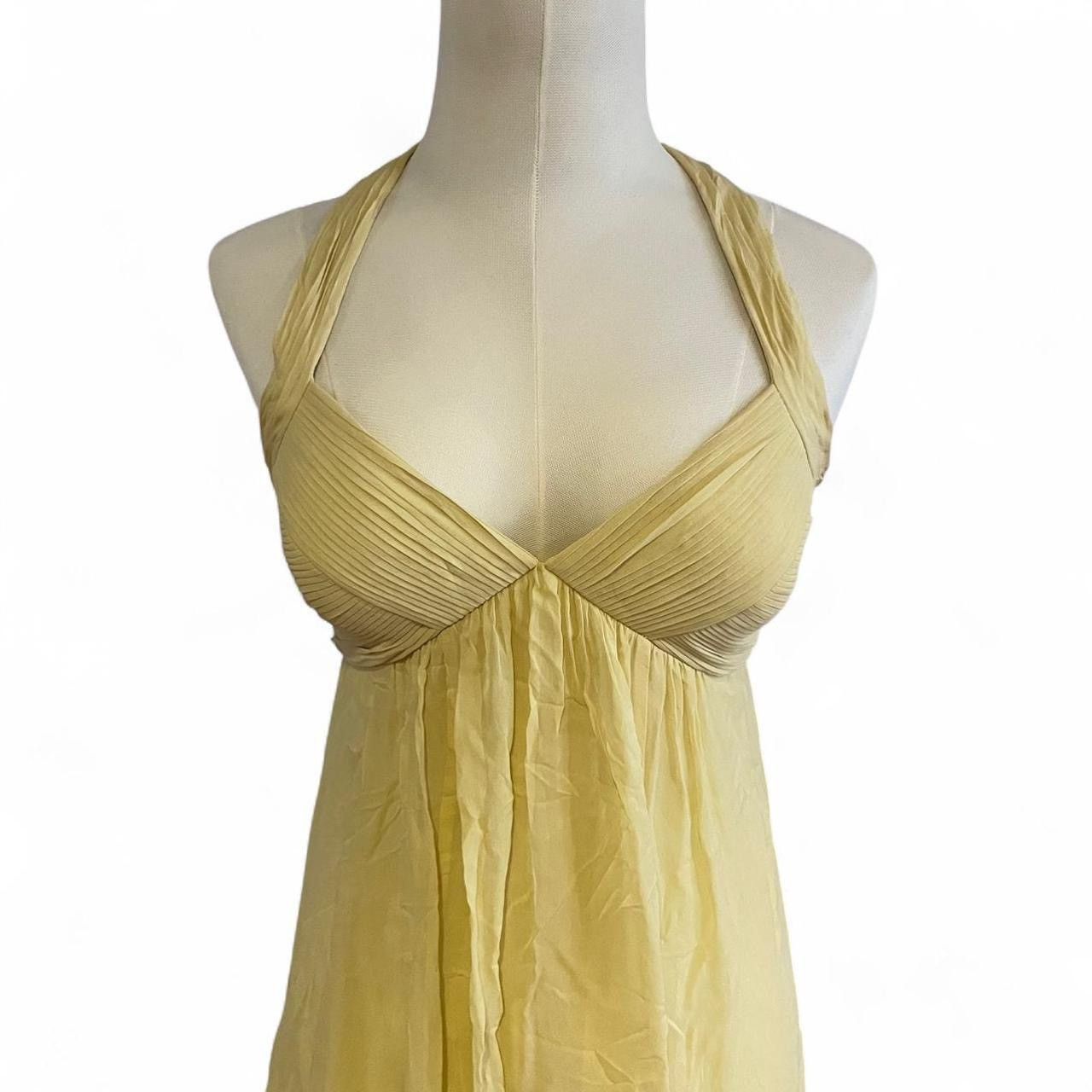 Bcbgmaxazria BCBGMAXAZRIA yellow halter neck chiffon dress w silk lining💐 Size XS / US 0-2 / IT 36-38 - 4 Thumbnail