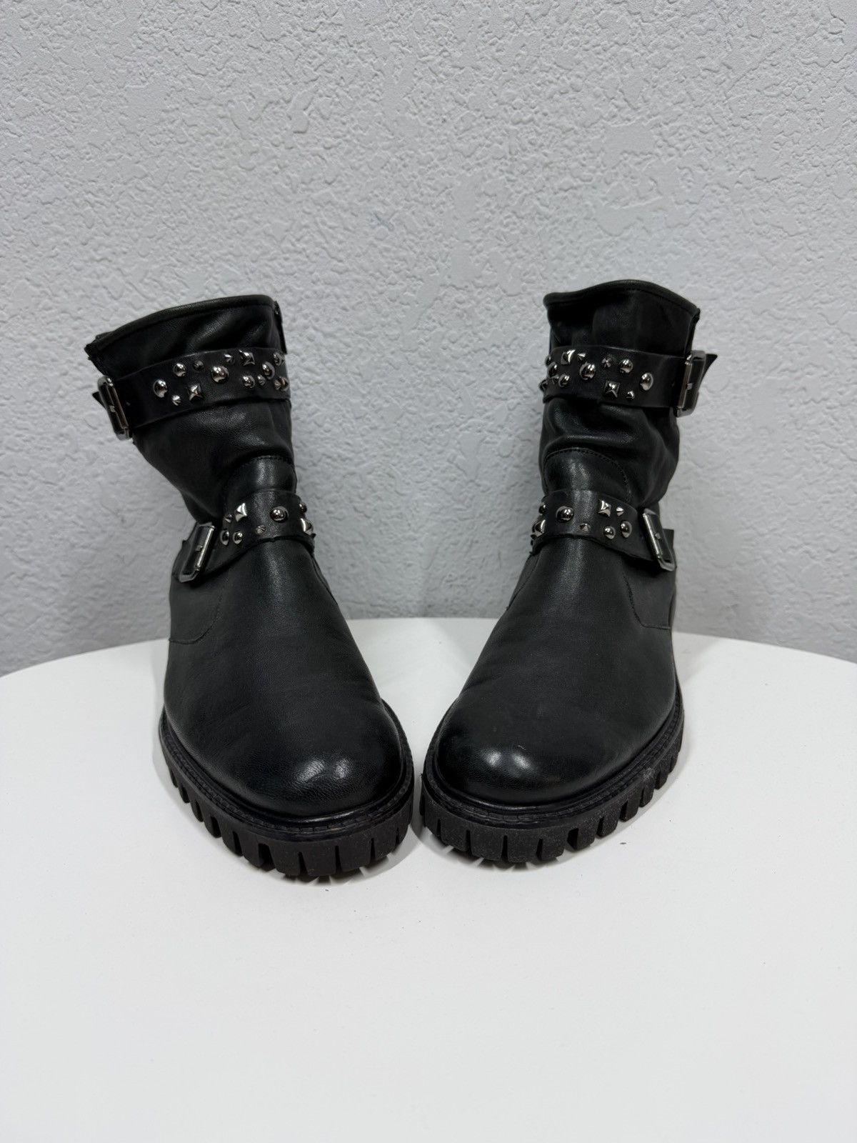 A.S.98 AS 98 Vibe Artisan Black Leather Side Zip Ankle Biker Boots Size US 8 / EU 41 - 4 Thumbnail