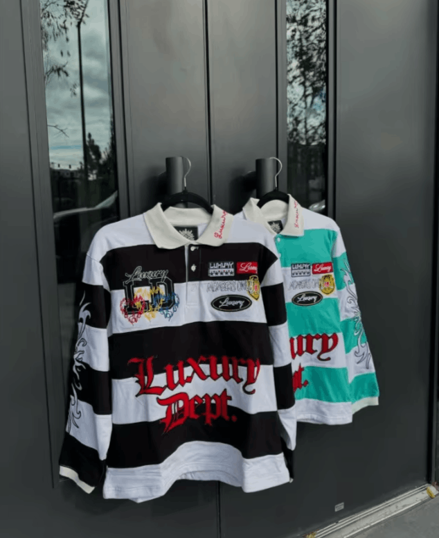 Japanese Brand striped letter print POLO Size US L / EU 52-54 / 3 - 6 Thumbnail