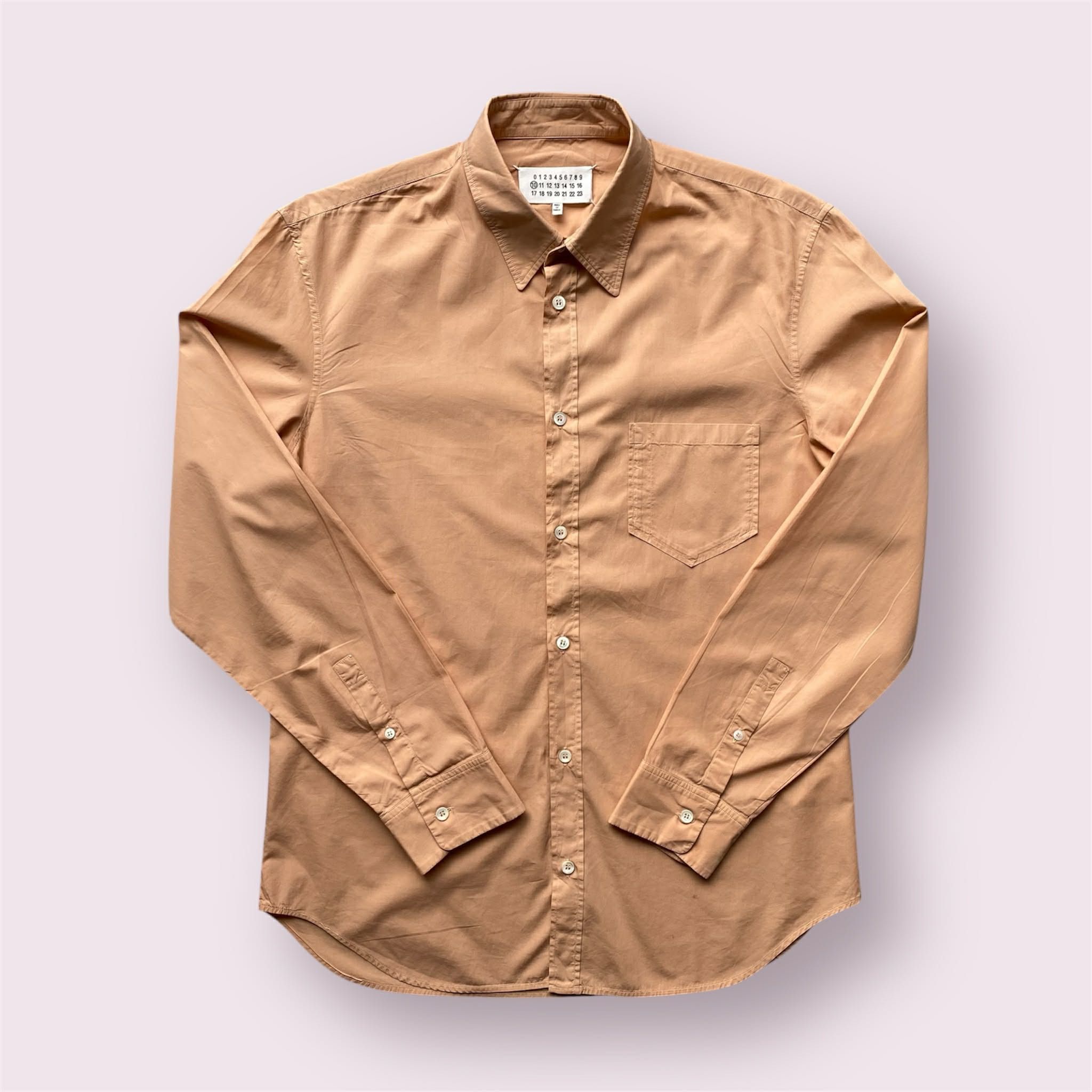 Maison Margiela Maison Margiela 10 Men Ghost Pocket Poplin Shirt Camel Size US L / EU 52-54 / 3 - 1 Thumbnail