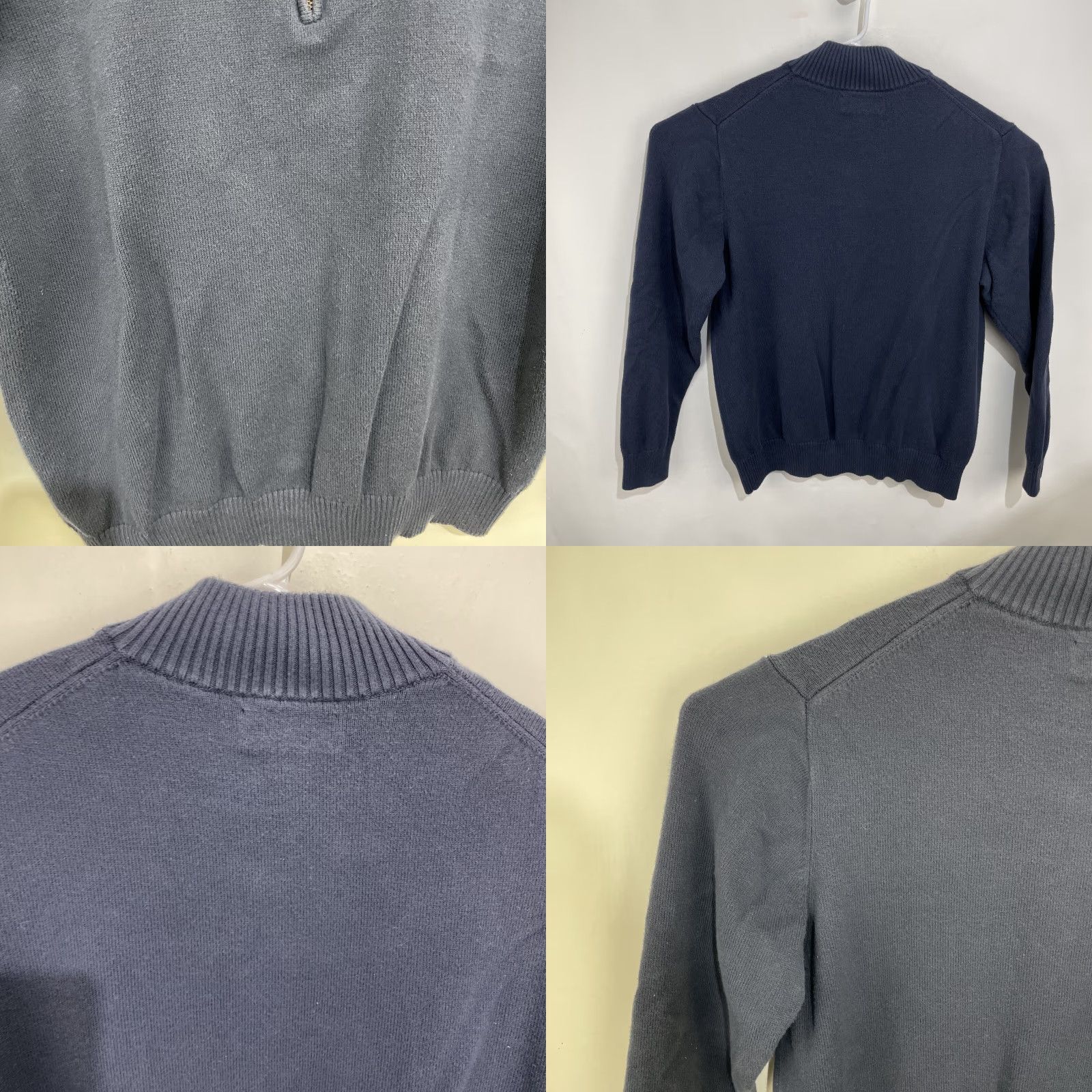 Duluth Trading Company Duluth Trading Co Large Men's Strongarm 1/4 Zip Mock Sweater Navy Cotton Blend Size US L / EU 52-54 / 3 - 8 Thumbnail