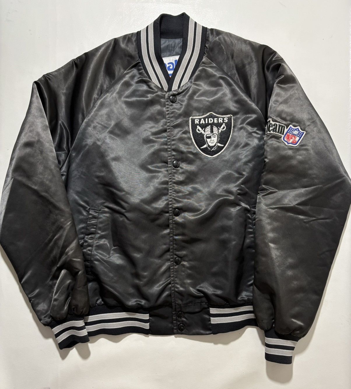 Chalk Line Vintage 80s Oakland Raiders Satin Chalk Line Size US M / EU 48-50 / 2 - 1 Thumbnail