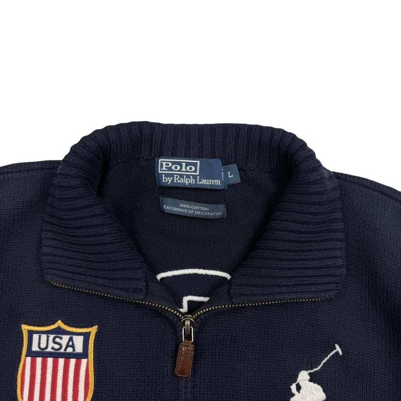 Polo Ralph Lauren Polo By Ralph Lauren USA Knit Zip Up Track Jacket - Large Size US L / EU 52-54 / 3 - 5 Thumbnail