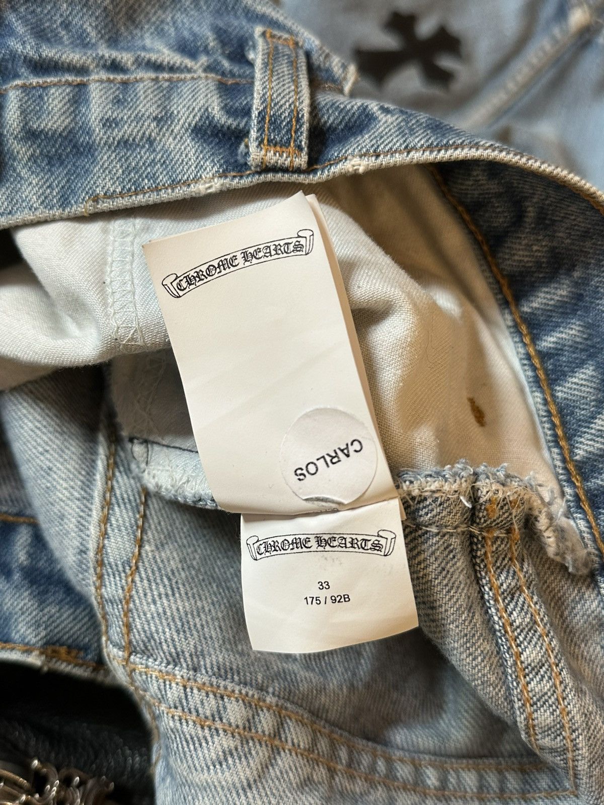 Chrome Hearts CHROME HEARTS LEVI 501 CROSS PATCH JEANS Size US 33 - 9 Thumbnail
