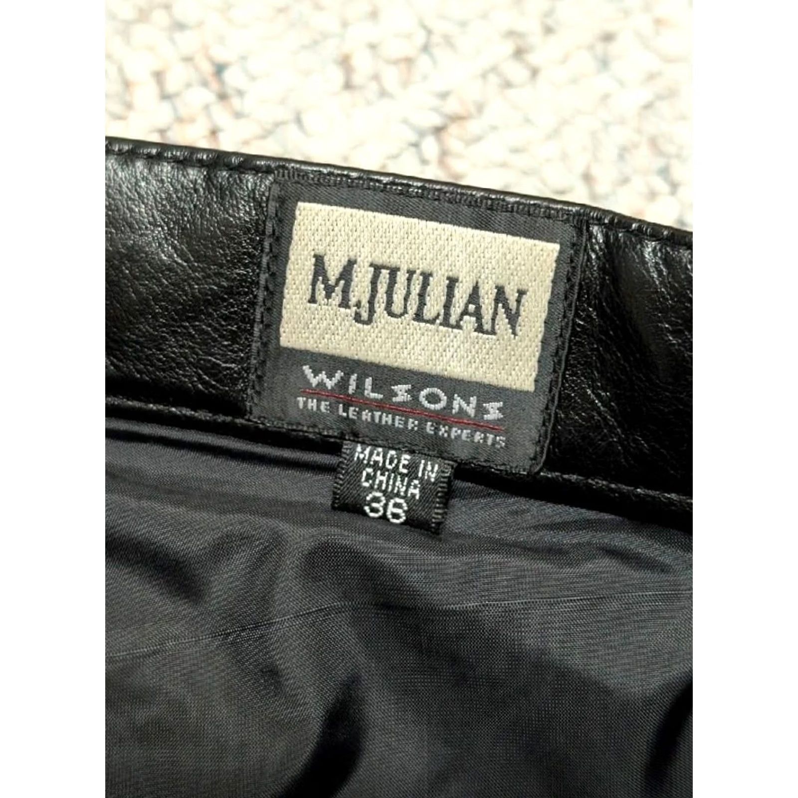 Vintage VINTAGE Wilsons Leather Jeans 36x32 Baggy Loose Wide-Leg Black Leather, Cowhide Men's Pants 1990s Y2K Vintage Motorcycle Style Size US 36 / EU 52 - 6 Thumbnail