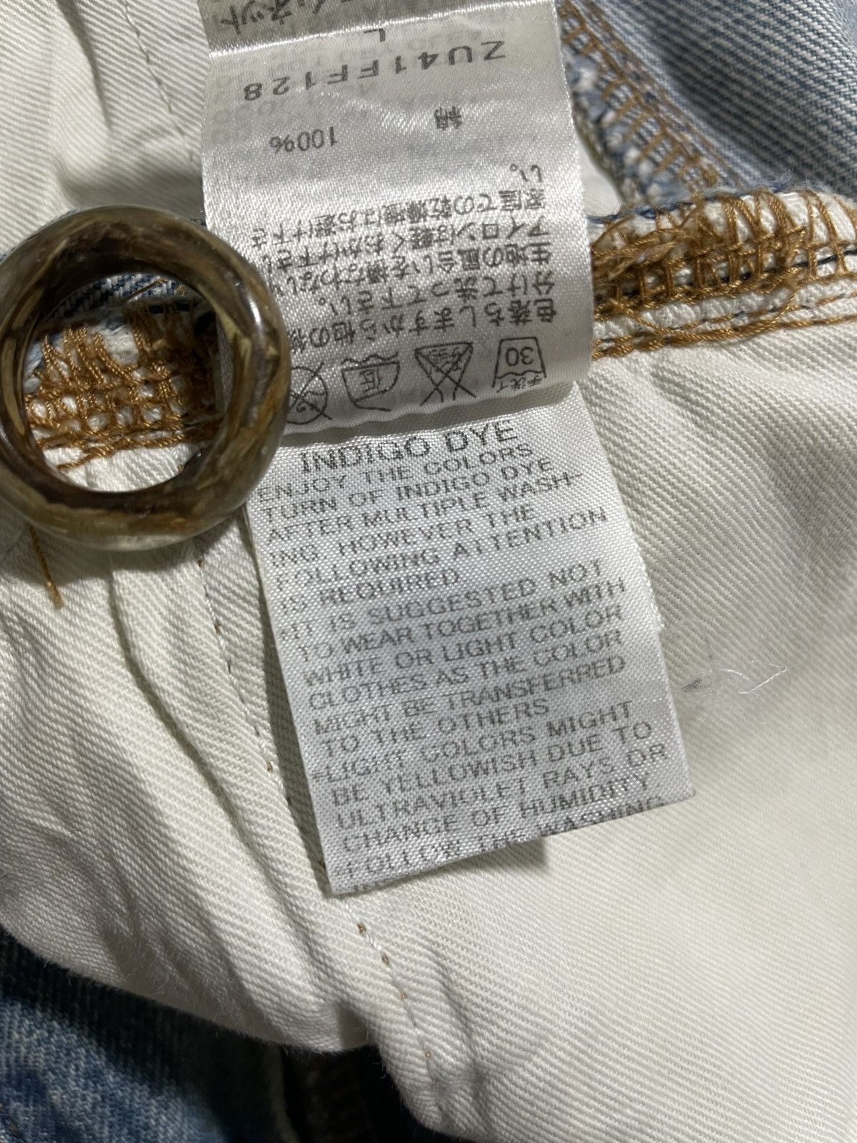 Issey Miyake × Japanese Brand × Zucca Zucca Indigo Dye Acid Wash Style Skinny Denim Jean Size US 33 - 6 Thumbnail
