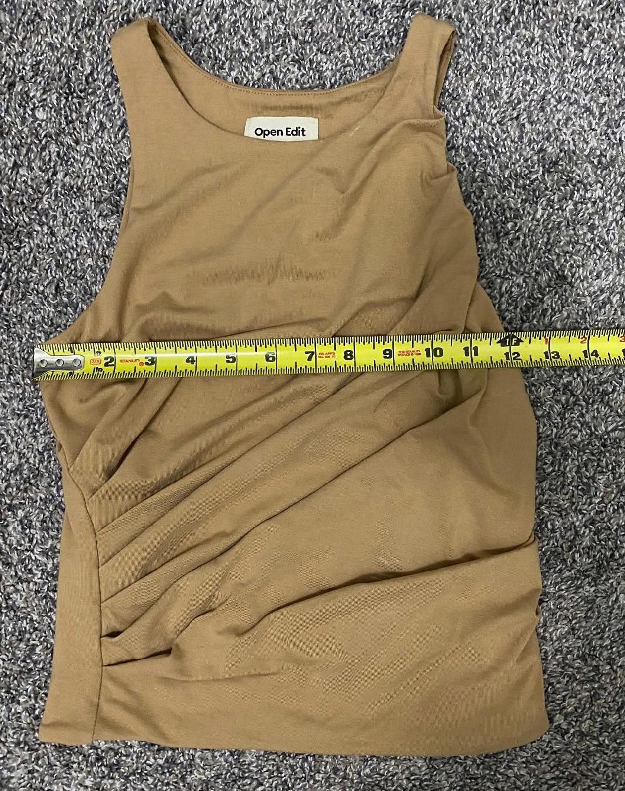 Thom Browne OPEN EDIT Side Ruched Tank in Tan (X-SMALL) Size XS / US 0-2 / IT 36-38 - 2 Thumbnail