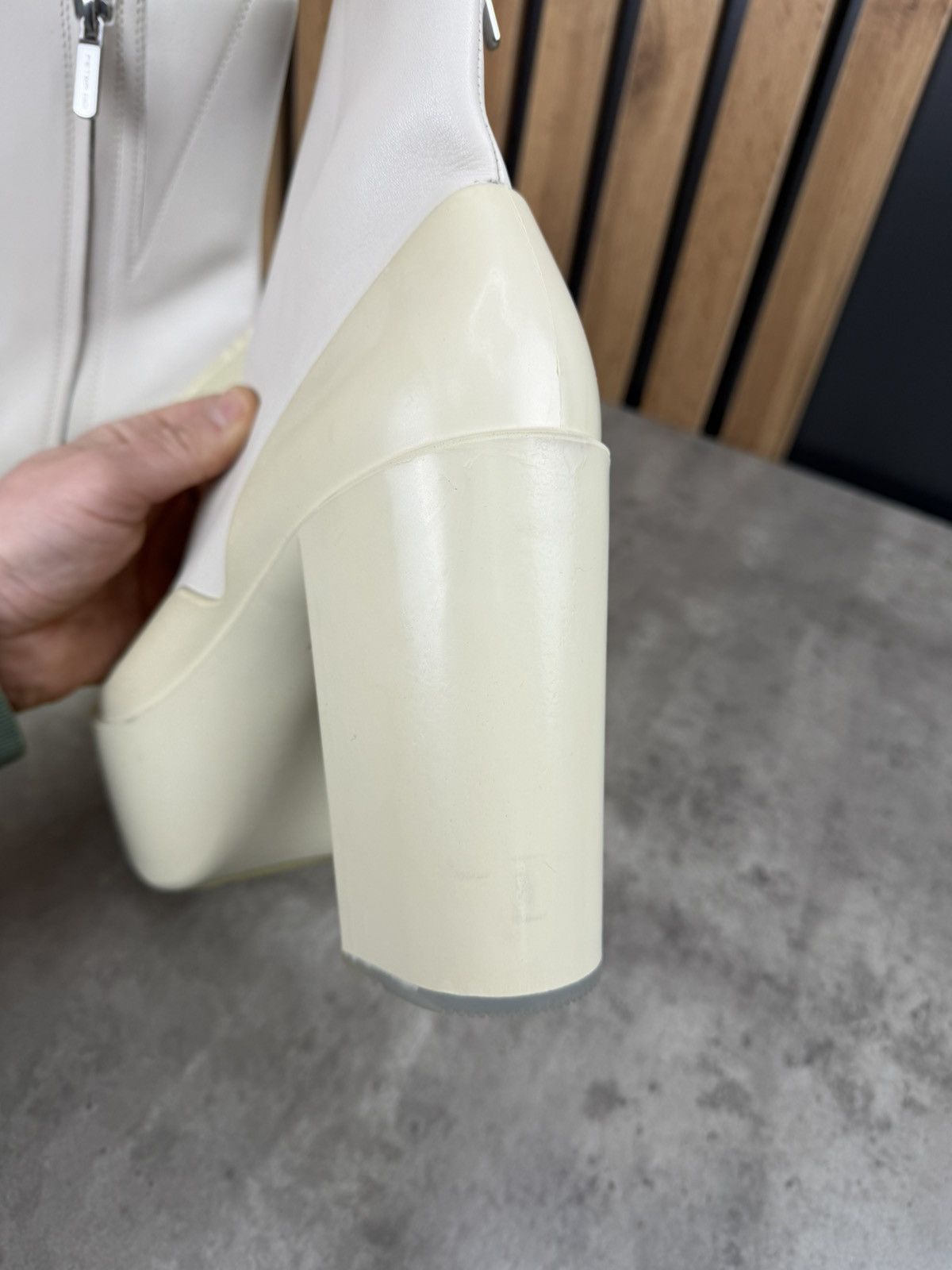 Peter Do at.kollektive x Peter Do Leather Platform Ankle Boots White Size US 10 / IT 40 - 13 Thumbnail