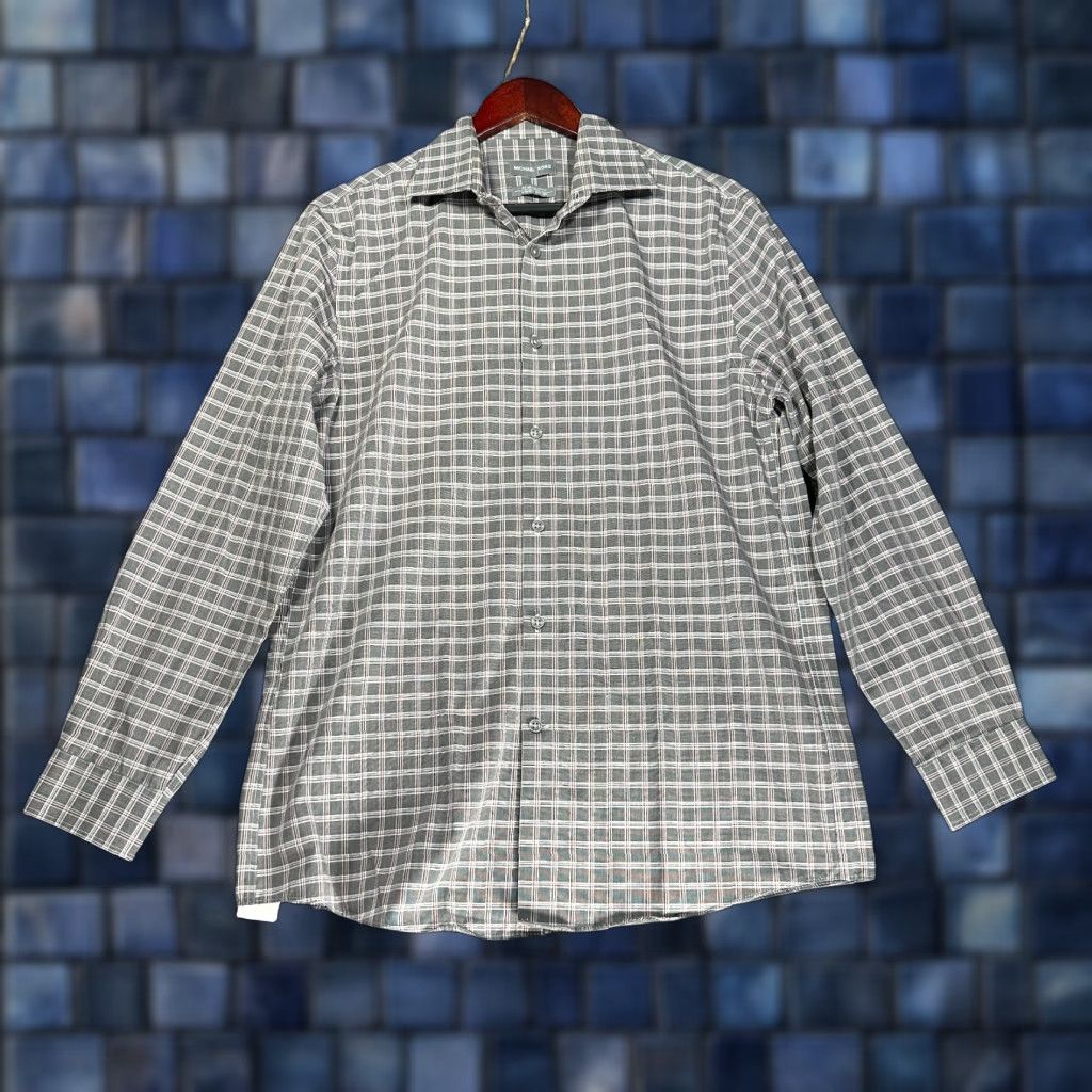 Michael Kors Michael Kors Shirt Mens 15.5 Regular Fit Airsoft Stretch Button Up Gray Red Plaid Long Sleeve Dress Shirt Size US L / EU 52-54 / 3 - 1 Thumbnail