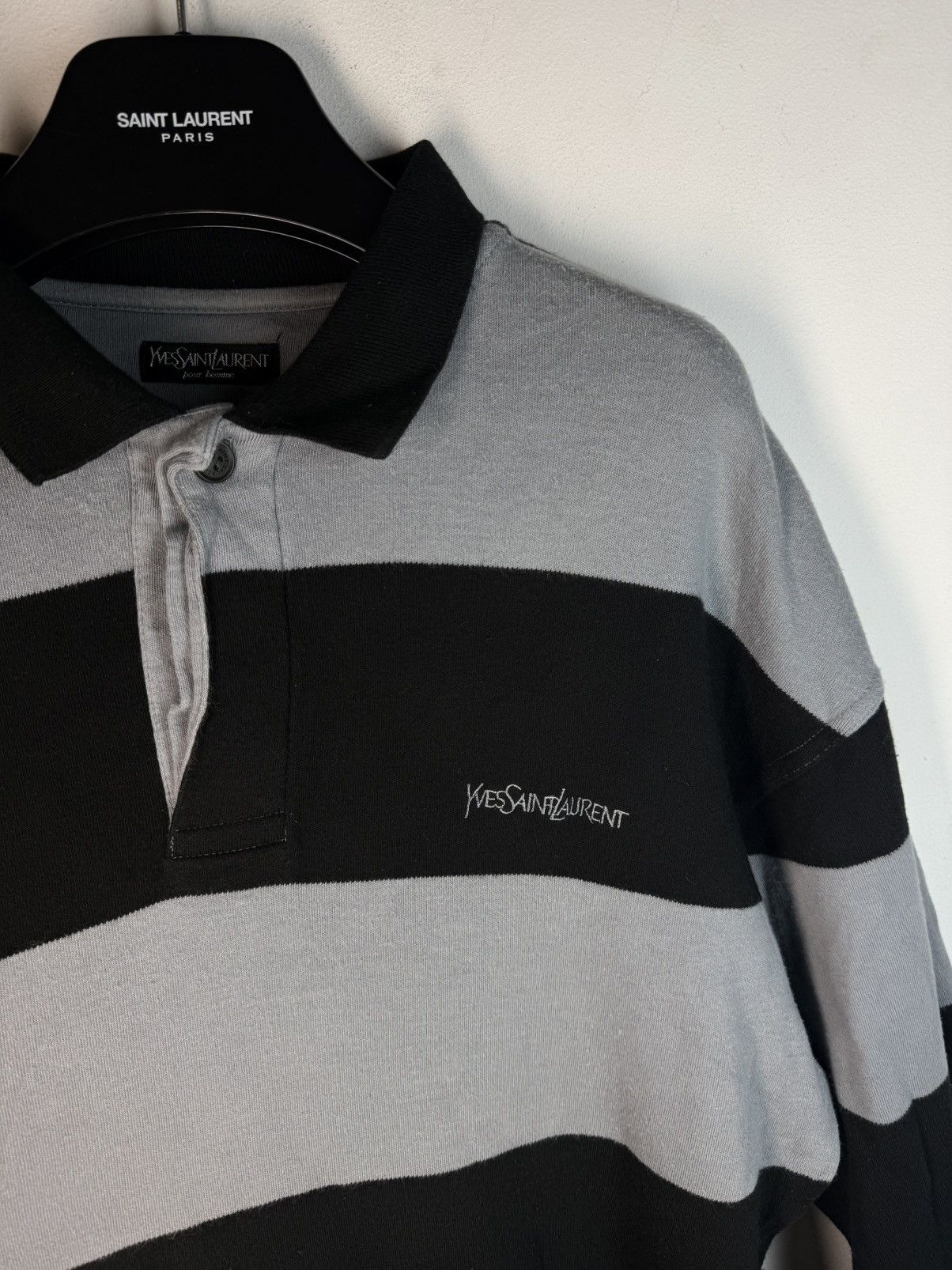 Yves Saint Laurent 90s YSL Sweatshirt 1/4 Button YSL Sweater Size US XL / EU 56 / 4 - 1 Thumbnail