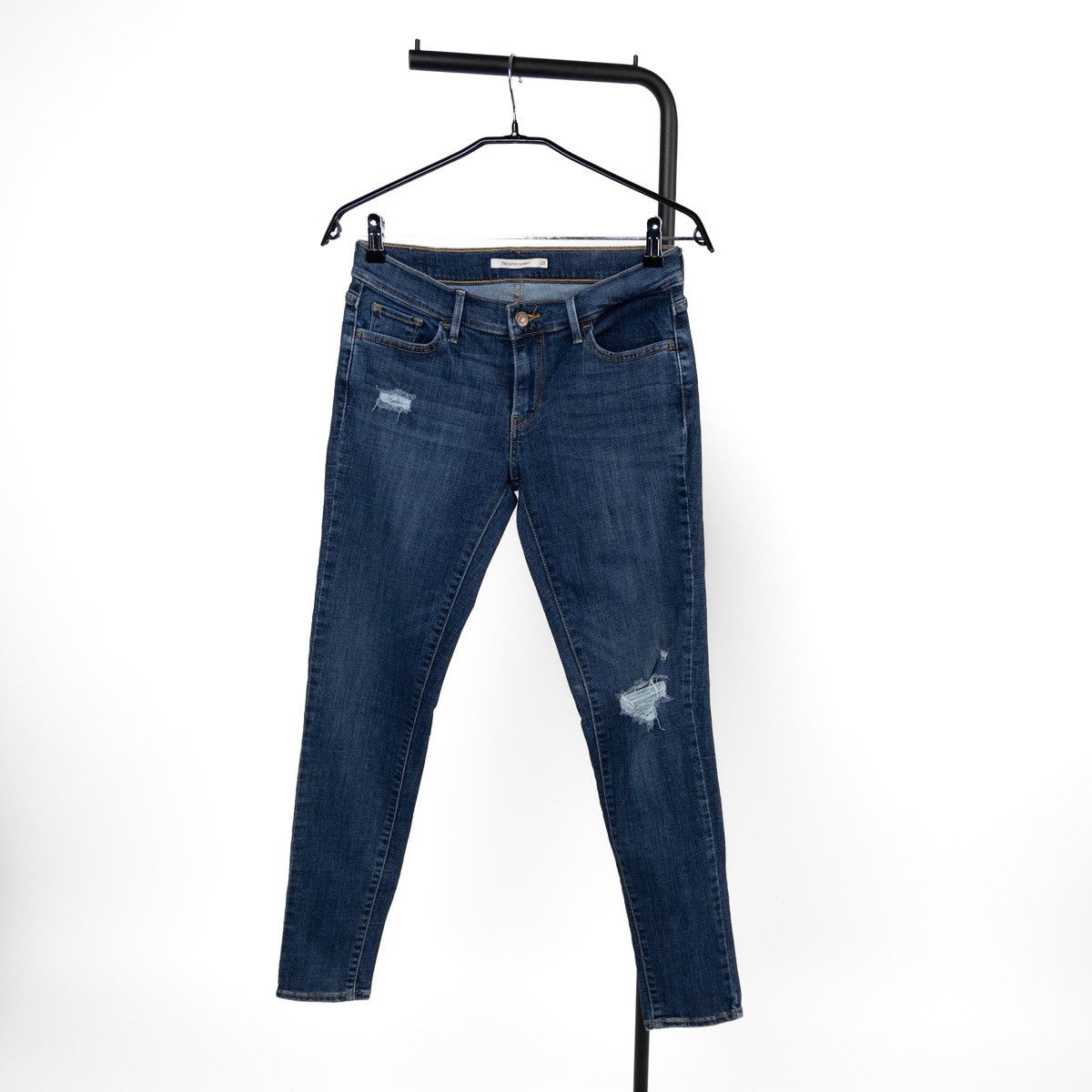 Levi's Levis 710 Super Skinny Womens Jeans Blue Distressed Stretch Size 30" / US 8 / IT 44 - 1 Thumbnail
