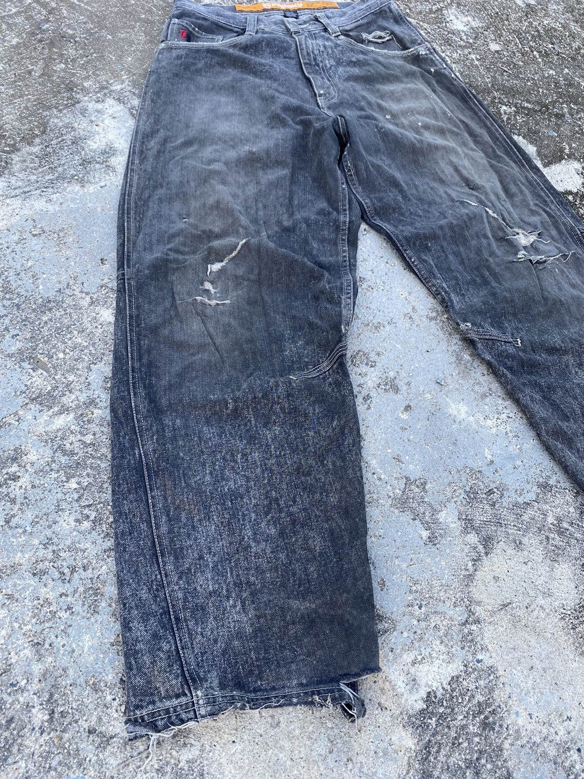 JNCO × Vintage Freaky Soul Manager Massive808 Y2K Baggy Thrashed Jeans Size US 32 / EU 48 - 4 Thumbnail