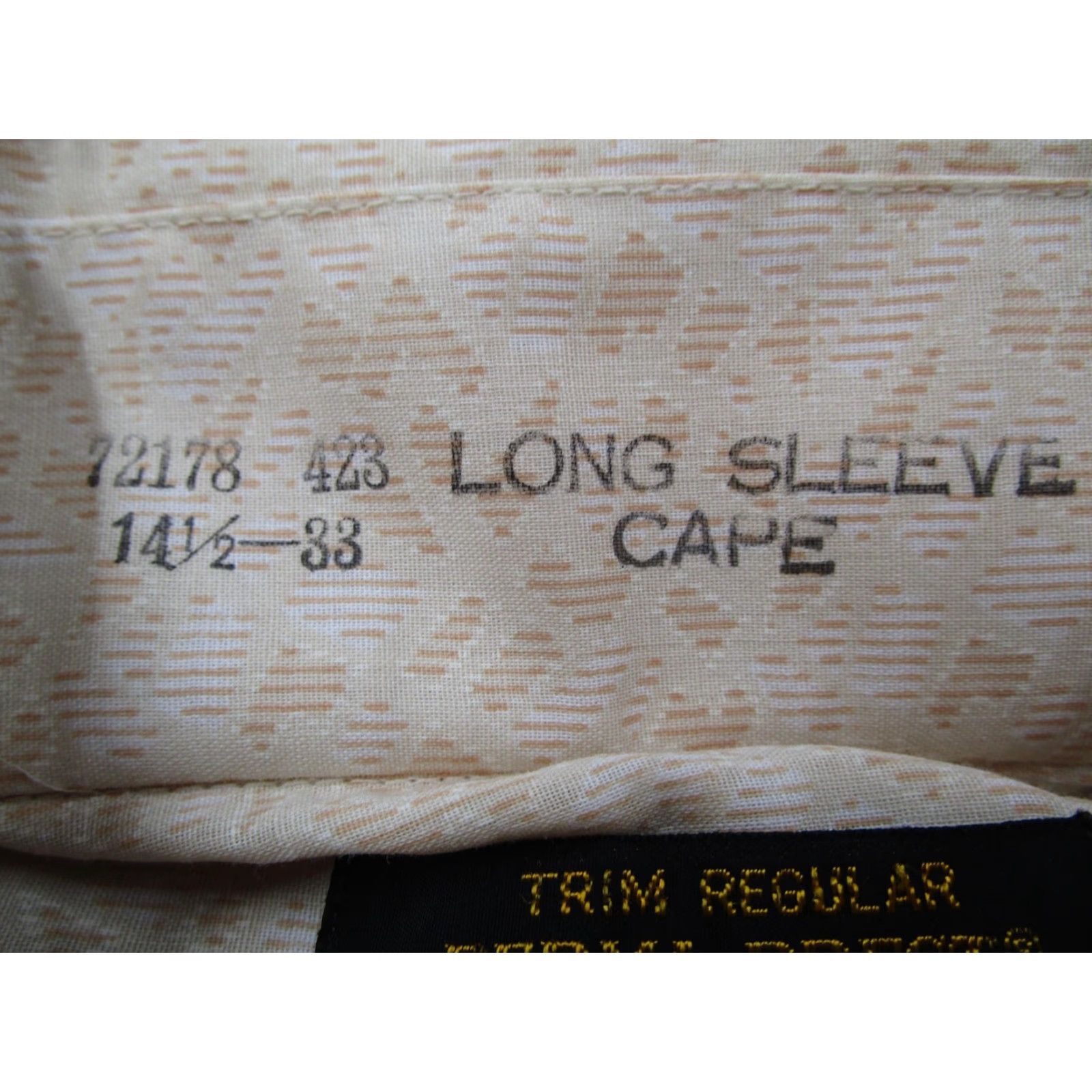 Sears VINTAGE Sears Shirt Mens 14.5 33 Beige Cape Collar Pattern Long Sleeve 70s Japan Geometric Classic 70s Mens Capsule? Size US S / EU 44-46 / 1 - 5 Thumbnail