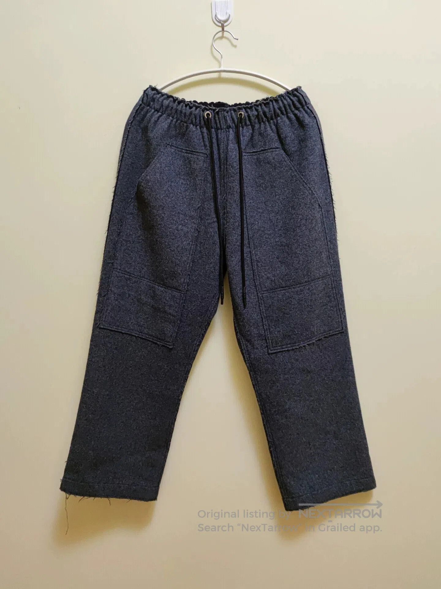 Helmut Lang Helmut Lang Gray Wool Wide Leg Pants. Size 35" - 1 Thumbnail