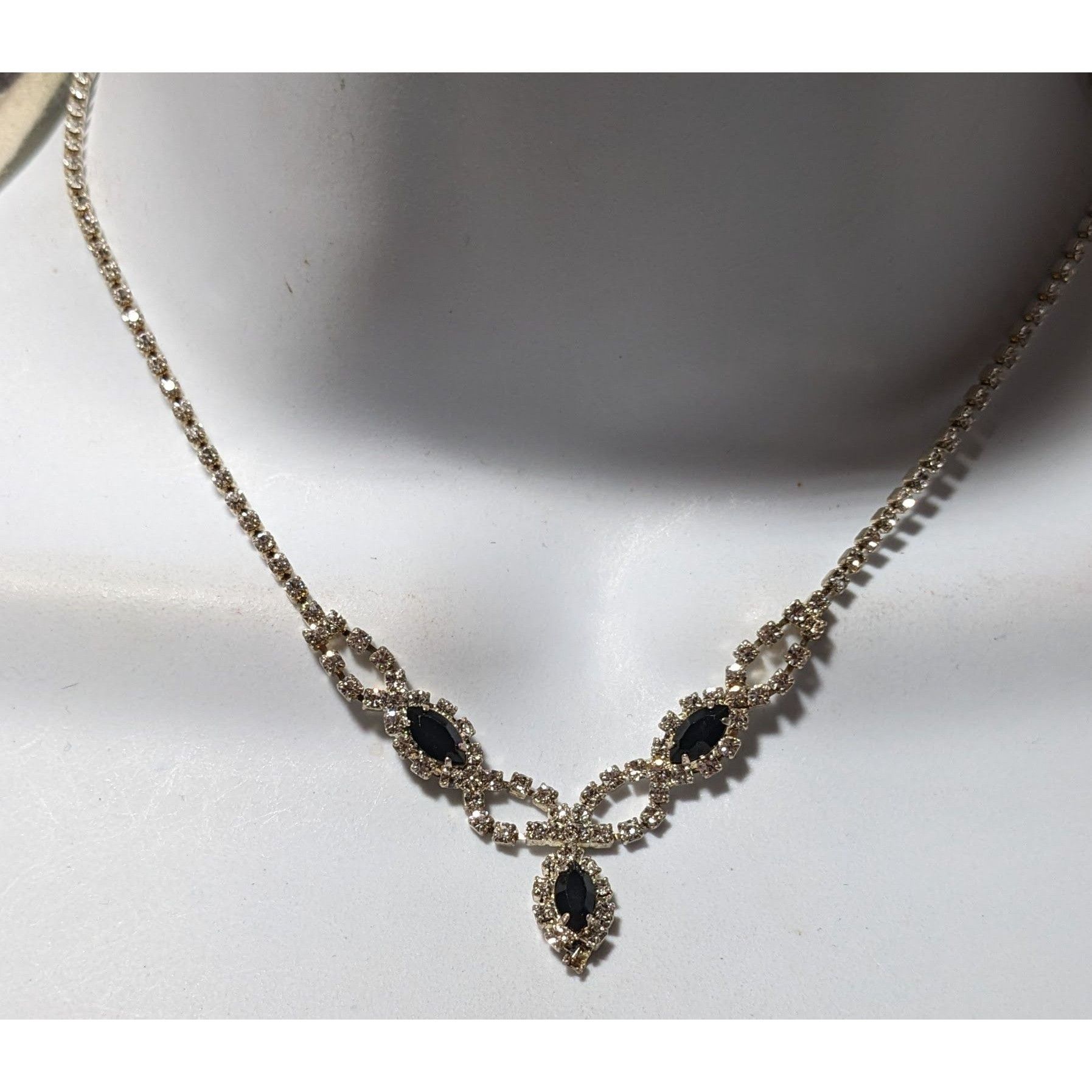Other Gothic Clear And Black Rhinestone Bridal Necklace Size ONE SIZE - 2 Thumbnail