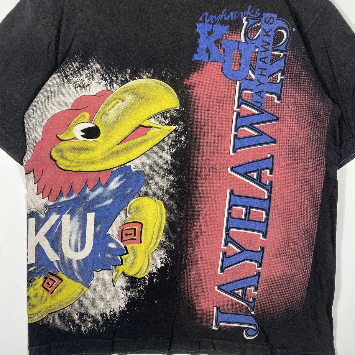 Vintage Vintage 90's KANSAS JAYHAWKS Alloverprint Graphic Tee Shirt Size US M / EU 48-50 / 2 - 4 Thumbnail