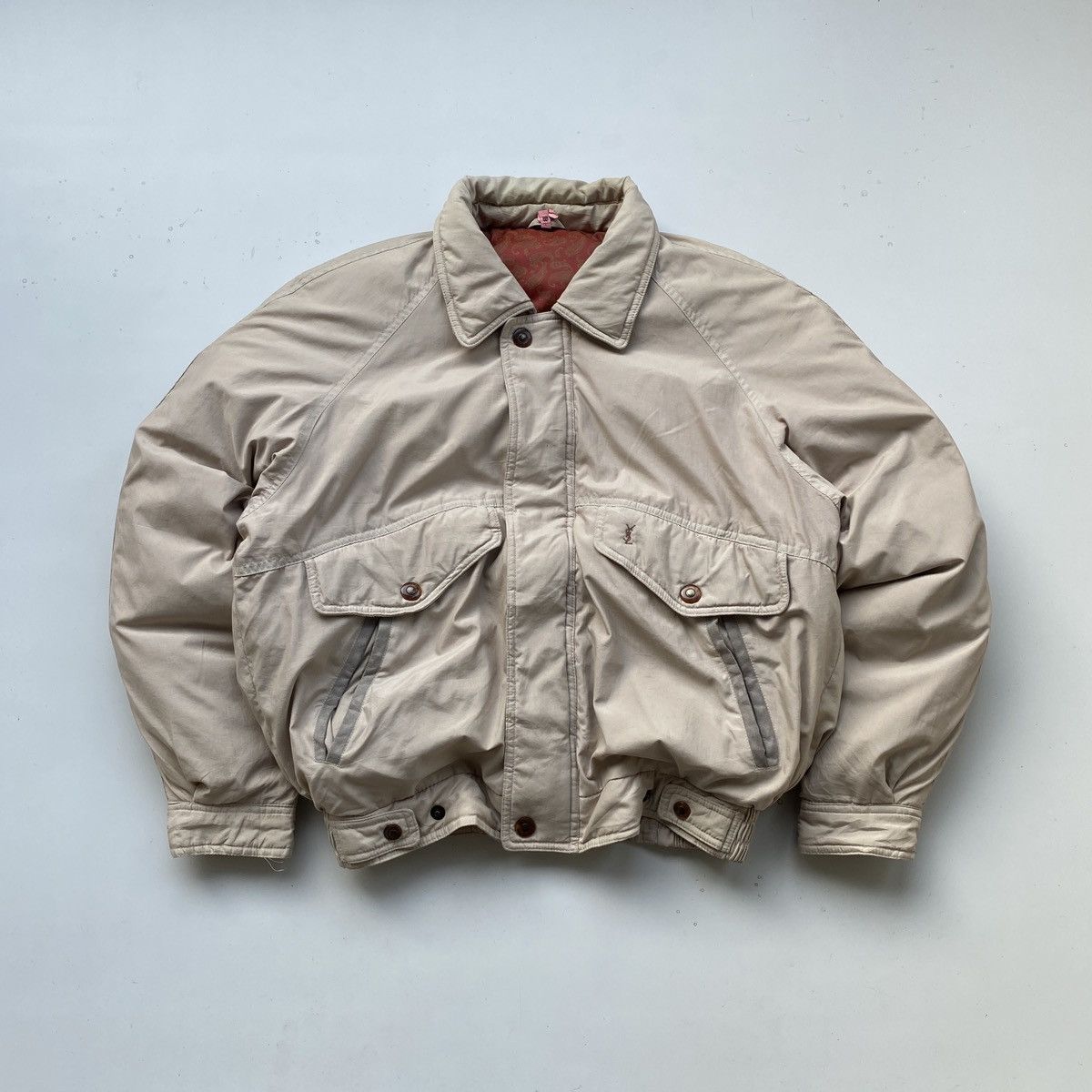Vintage × Yves Saint Laurent Vintage YSL Puffer Bomber Jacket Size US M / EU 48-50 / 2 - 2 Thumbnail