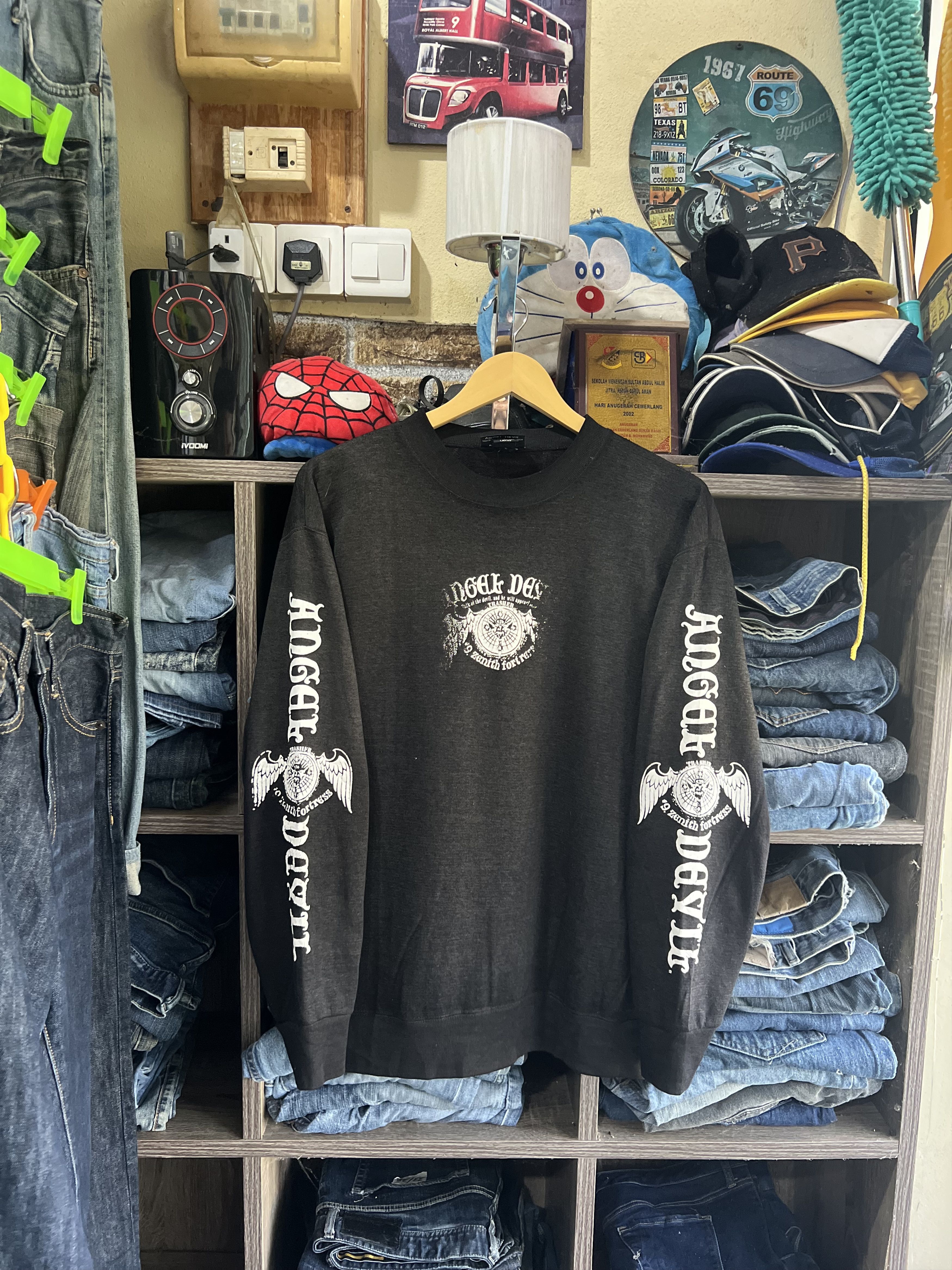 If Six Was Nine 🔥Vintage Angel Devil 9 Zenith Fortress Sweatshirt Size US M / EU 48-50 / 2 - 16 Thumbnail