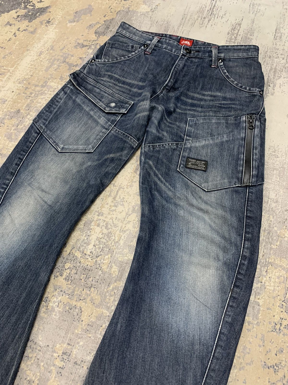 If Six Was Nine Edwin Blue Trip Multipocket Tactical Undercover Style Pants Size US 29 - 3 Thumbnail
