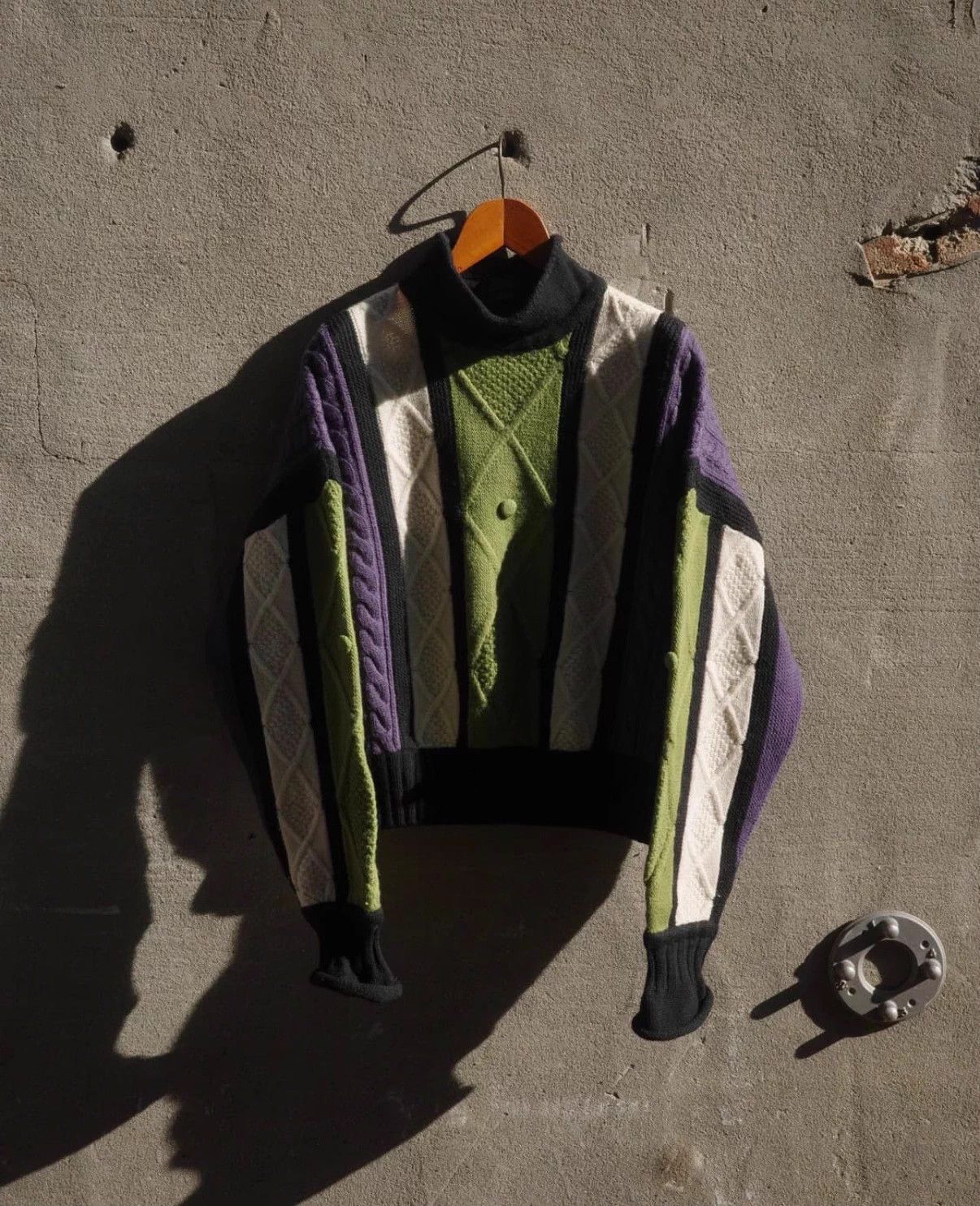 Jean Paul Gaultier JPGaultier 90s Color Block Bobble Chunky Knit Sweater Size L / US 10 / IT 46 - 1 Thumbnail
