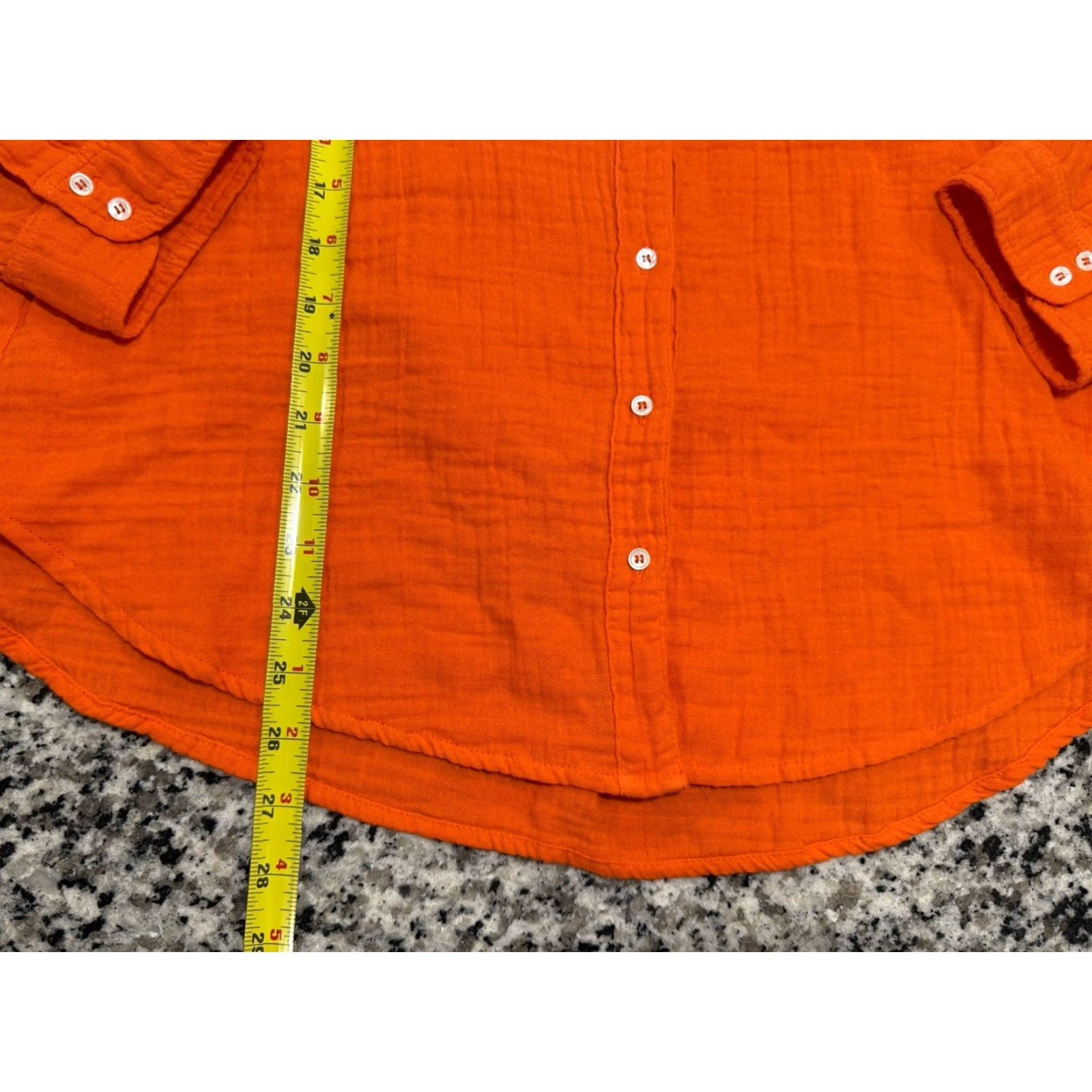 Xirena NWT Xirena Scout Cotton Gauze Shirt Tigerlily S Orange Button-Up Women Long Sleeve Casual Workwear Size S / US 4 / IT 40 - 3 Thumbnail