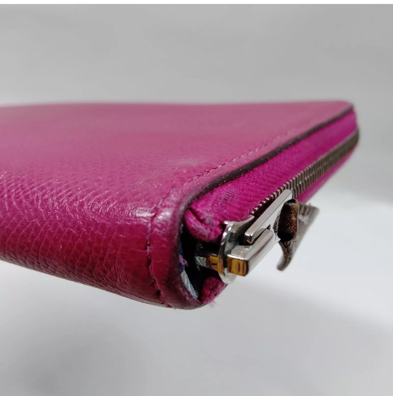 Hermes Hermes AZAP Long Pink Leather Silk Wallet Excellent Cond Size ONE SIZE - 9 Thumbnail